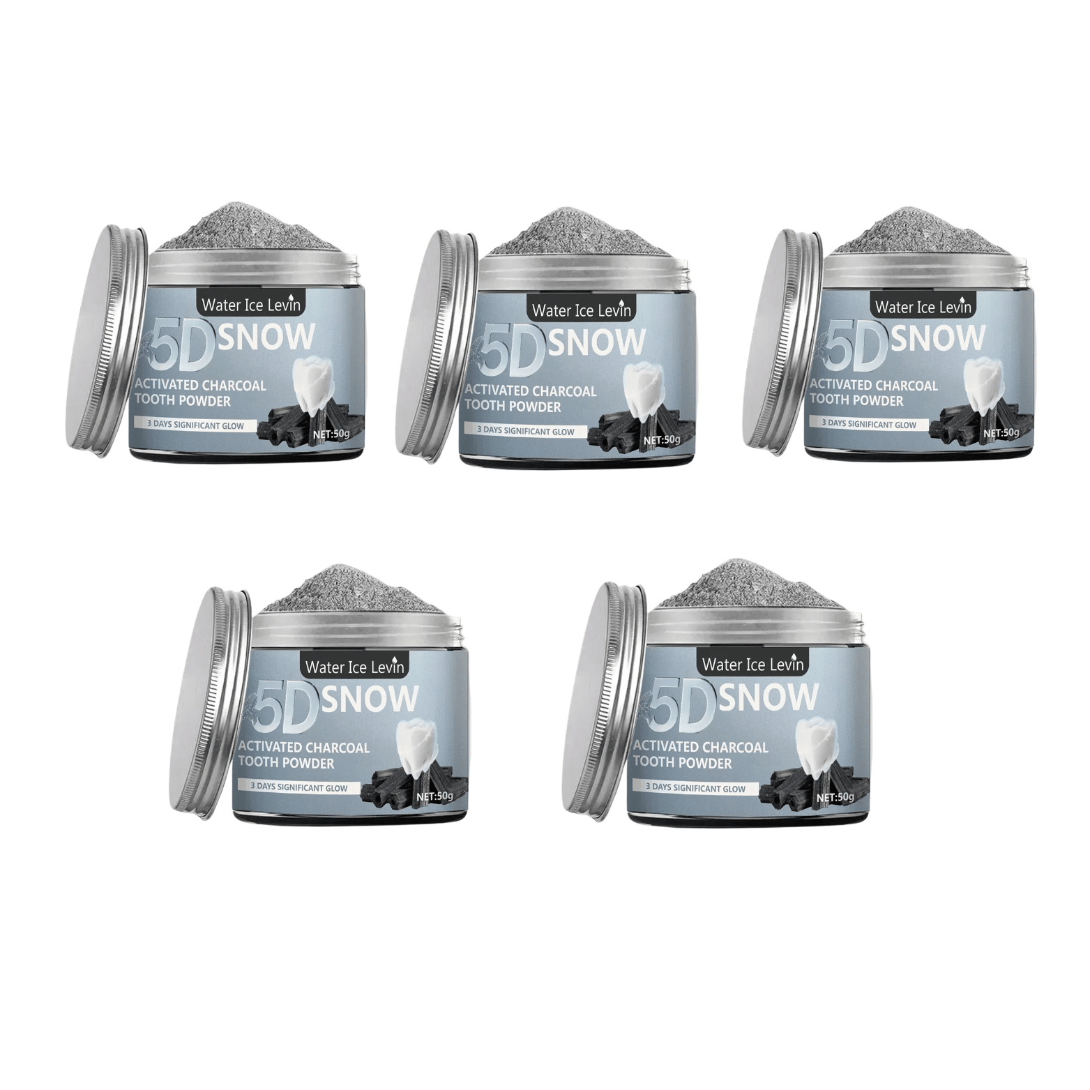 5D Bamboo Charcoal Teeth Whitening Powder Deep Clean - The Crew