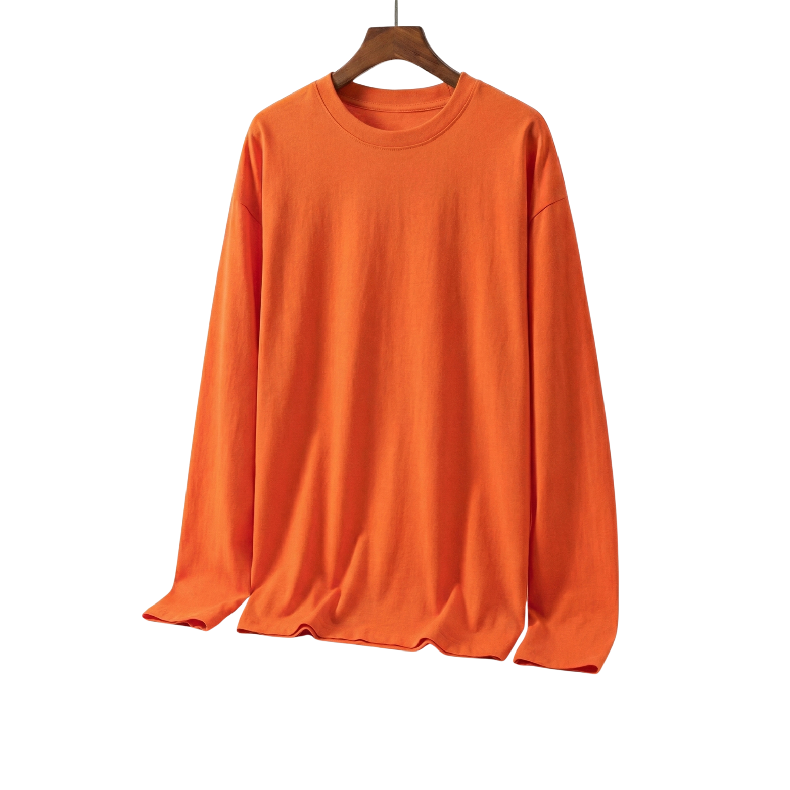 Orange oversized cotton long sleeve t-shirt – The Crew