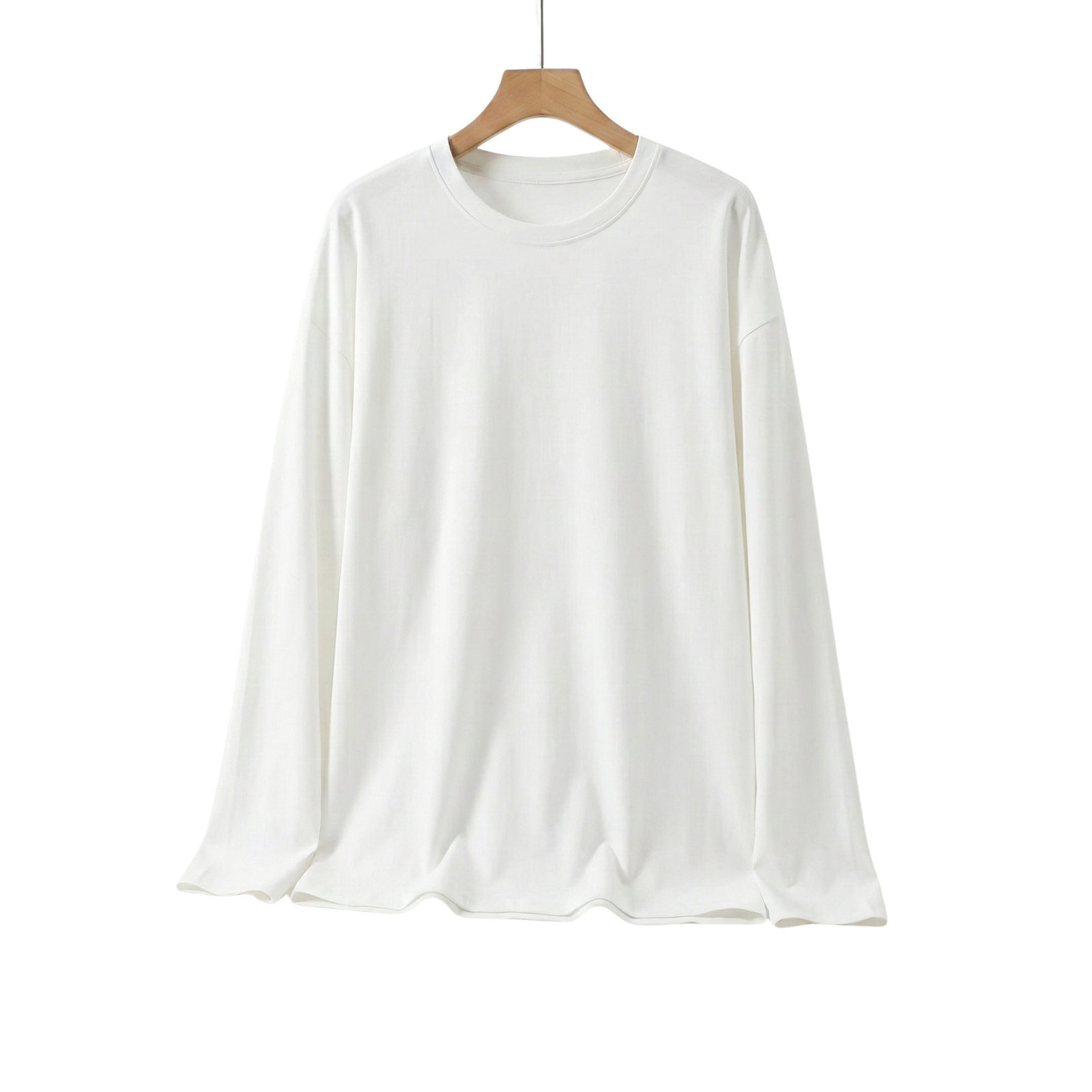 White oversized cotton long sleeve t-shirt – The Crew