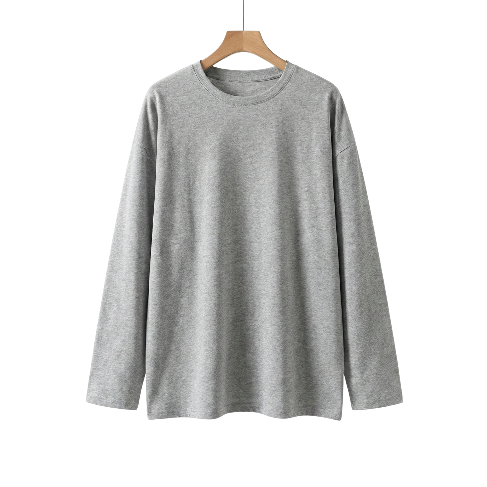 Gray oversized cotton long sleeve t-shirt – The Crew