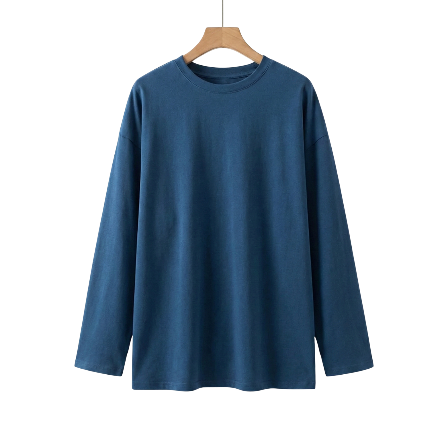 Navy blue oversized cotton long sleeve t-shirt – The Crew
