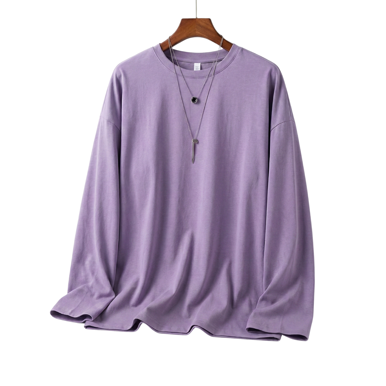 Lavender oversized cotton long sleeve t-shirt – The Crew