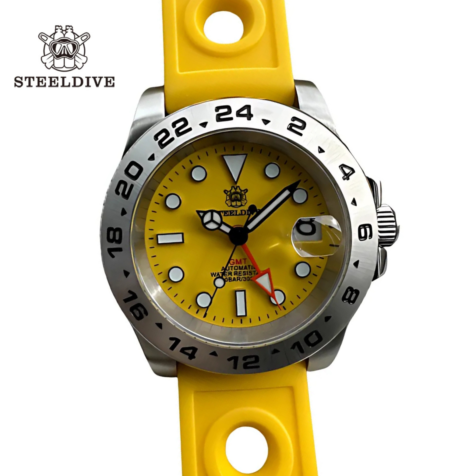 STEELDIVE SD1992 yellow dial stainless steel bracelet – The Crew