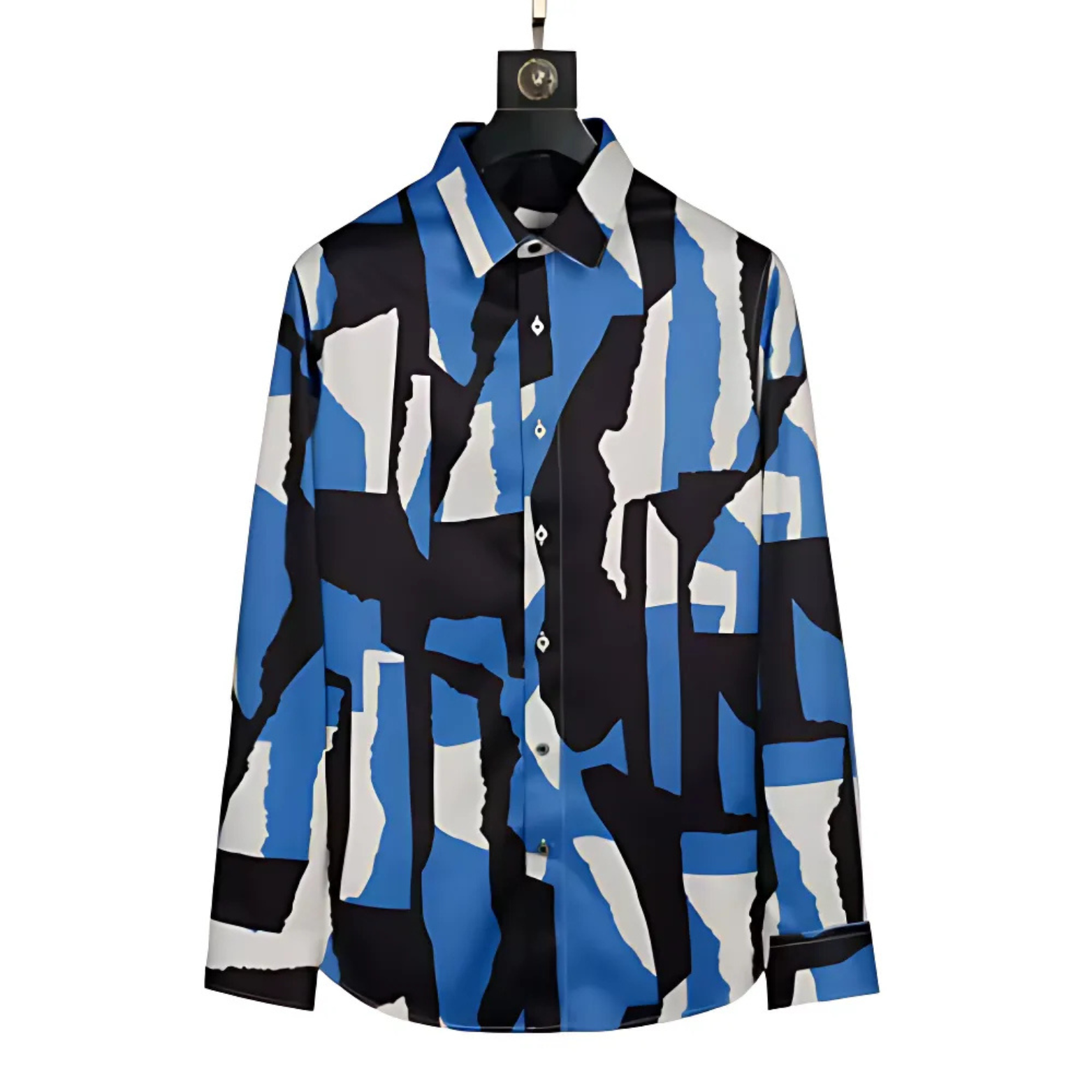 Blue Black 3D Print Slim Fit Shirt – The Crew