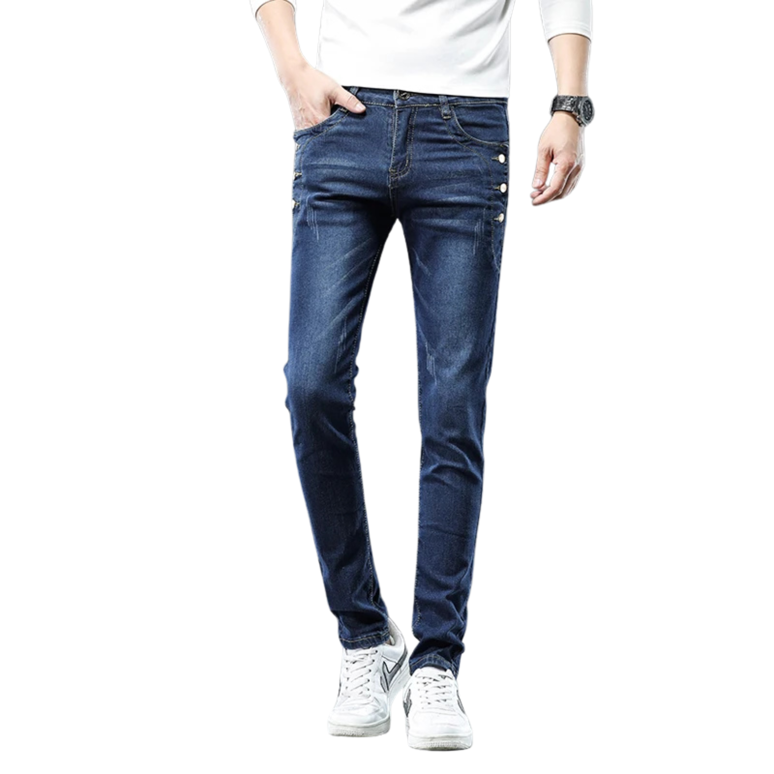 Men slim skinny jeans modern streetwear look – The Crew