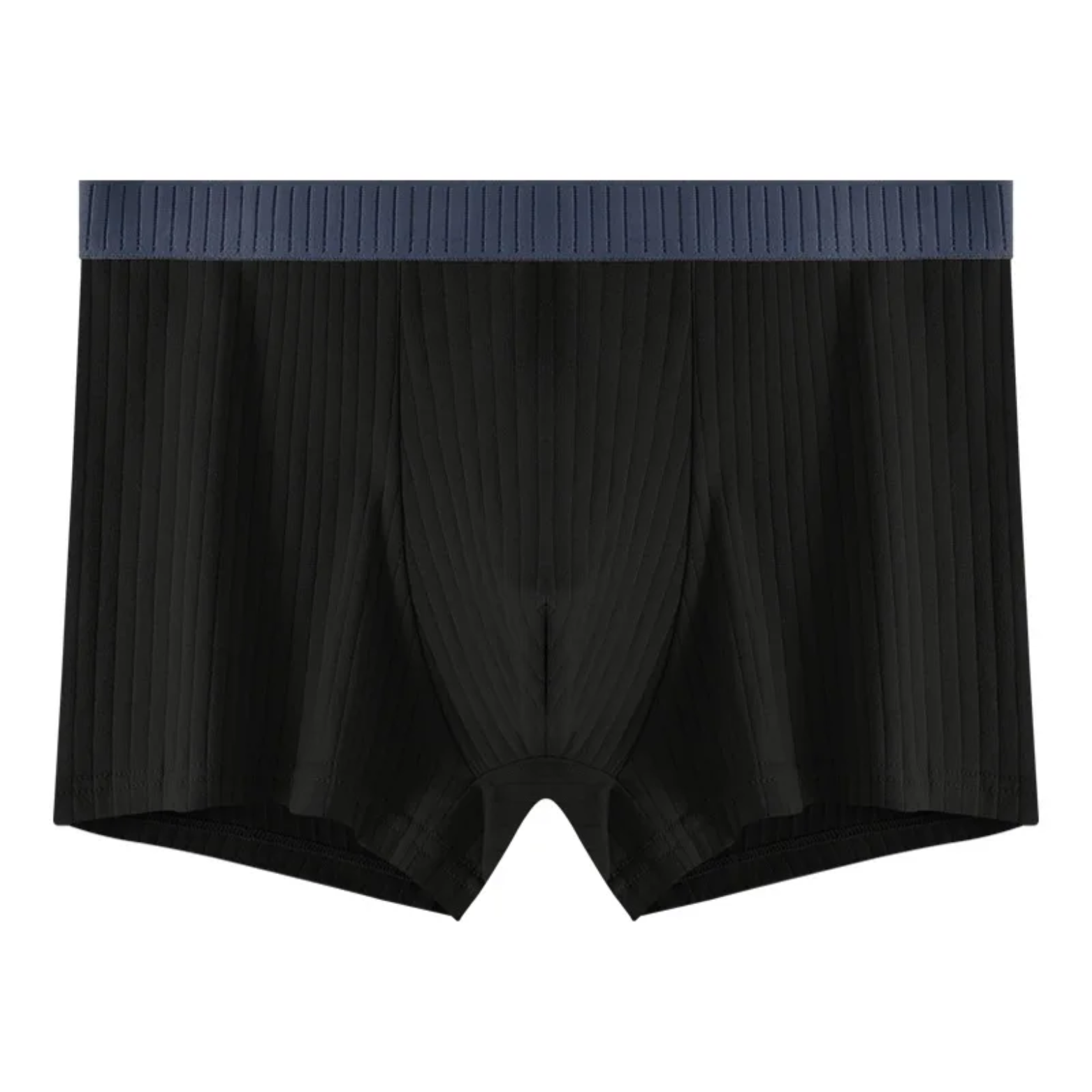 Men’s Cotton Thermal Boxers Black Front View – The Crew