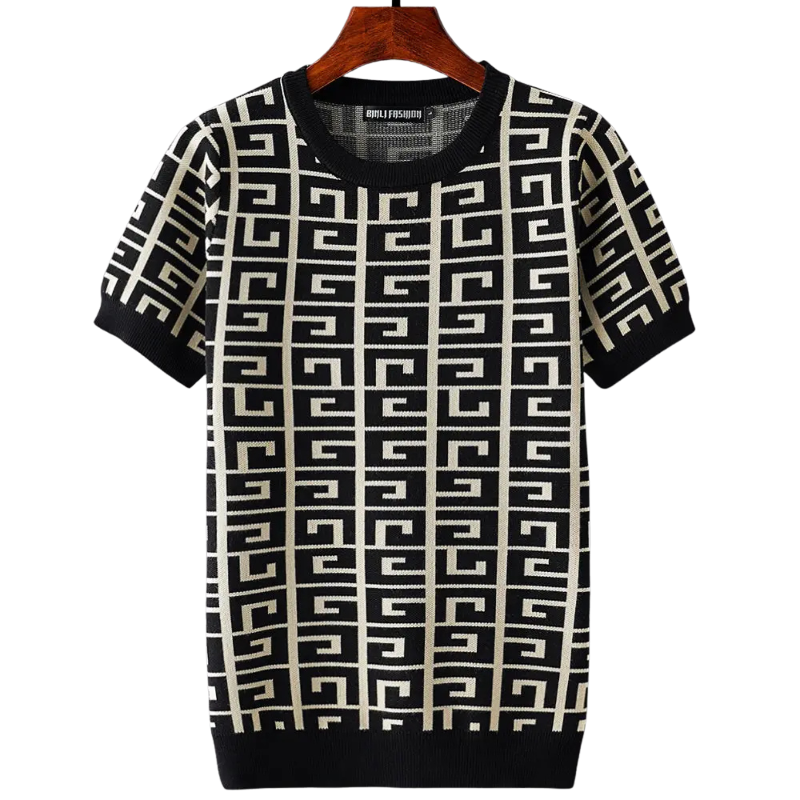 All-Over Geometric Pattern Cotton Sweater Men – The Crew