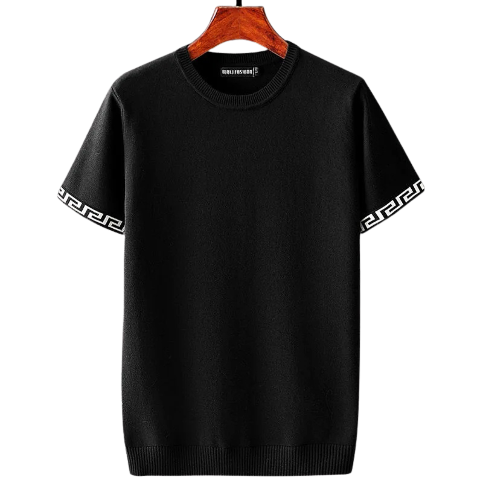 Solid Black Cotton T-Shirt Sweater for Men – The Crew