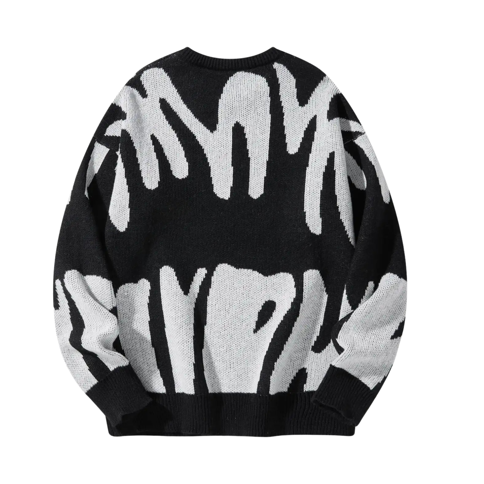Black White Jacquard Knit Sweater for Men – The Crew