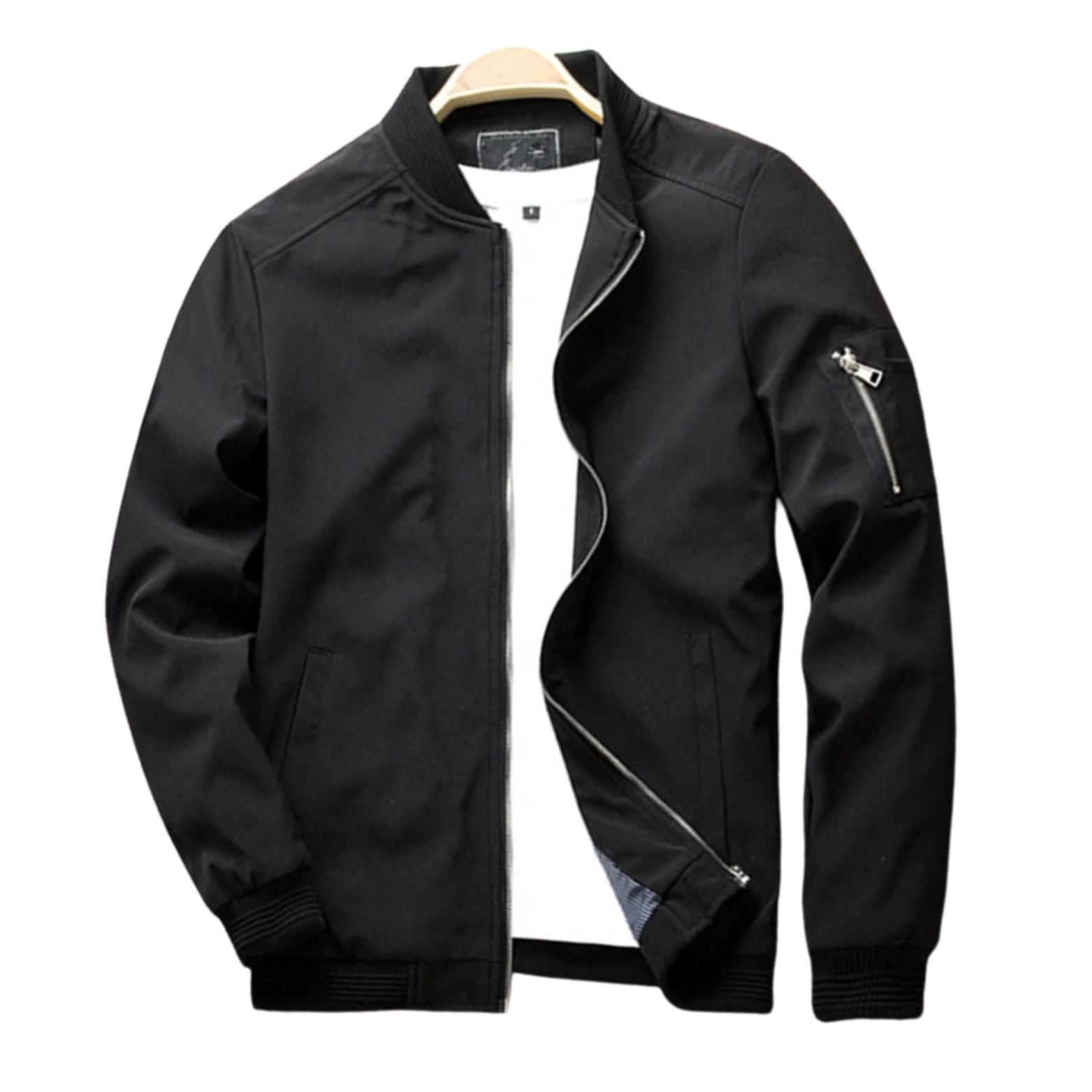 Black Men’s Slim Fit Bomber Jacket – The Crew