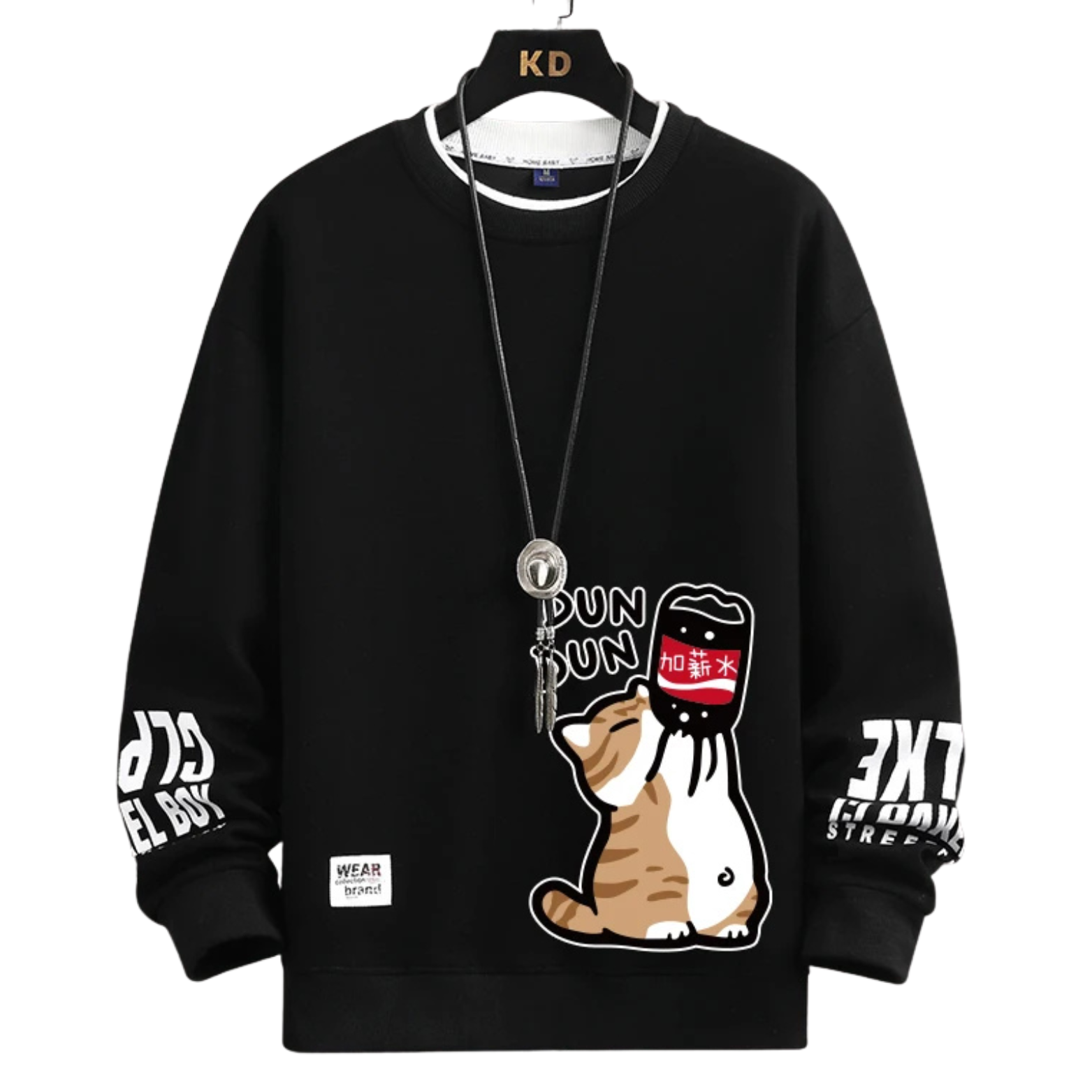 Cute Cat Oversized T-Shirt for Men Relaxed Graphic Tee