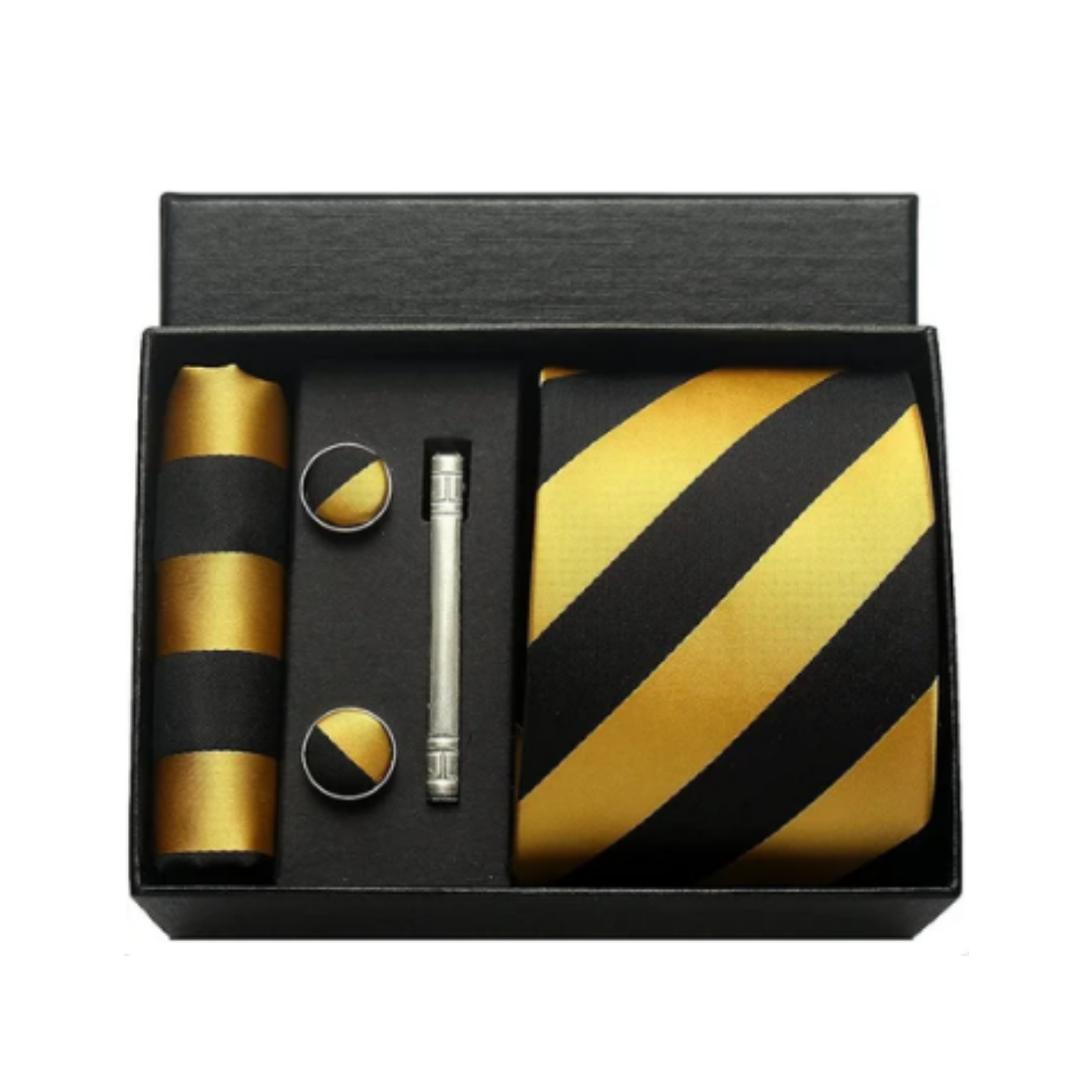 Black and gold striped tie formal set – The Crew