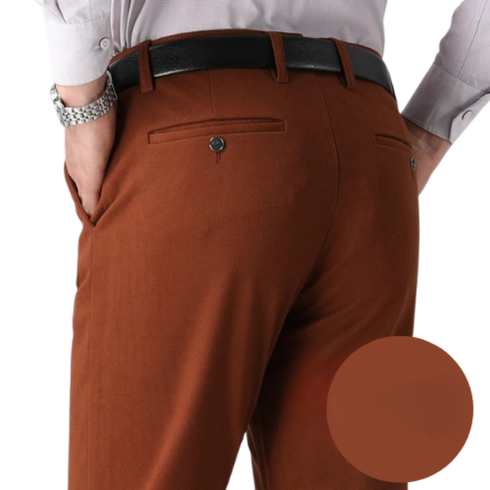 Brown thermal wool pants color swatch – The Crew