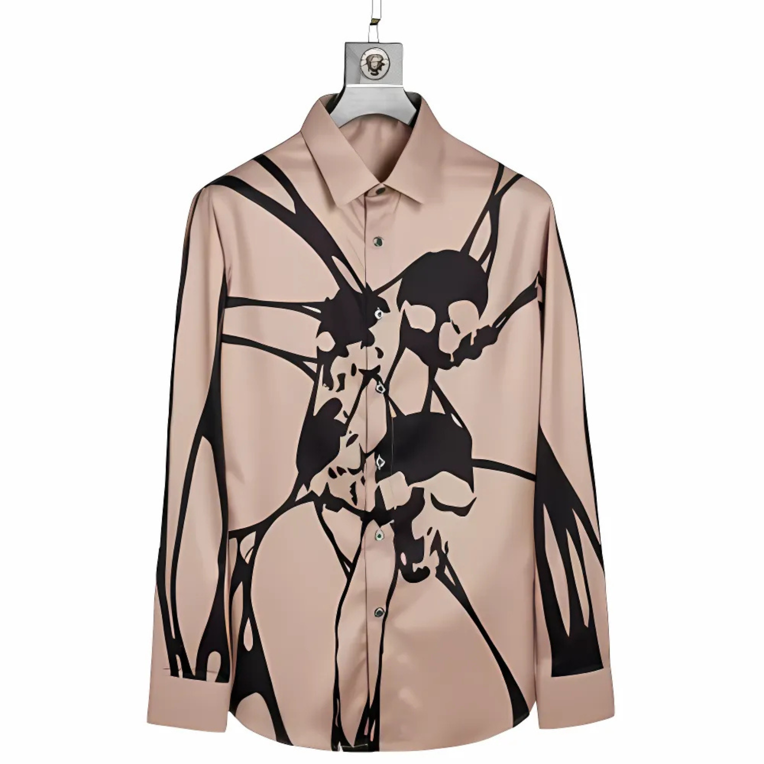 Beige Skool 3D Print Slim Fit Shirt – The Crew