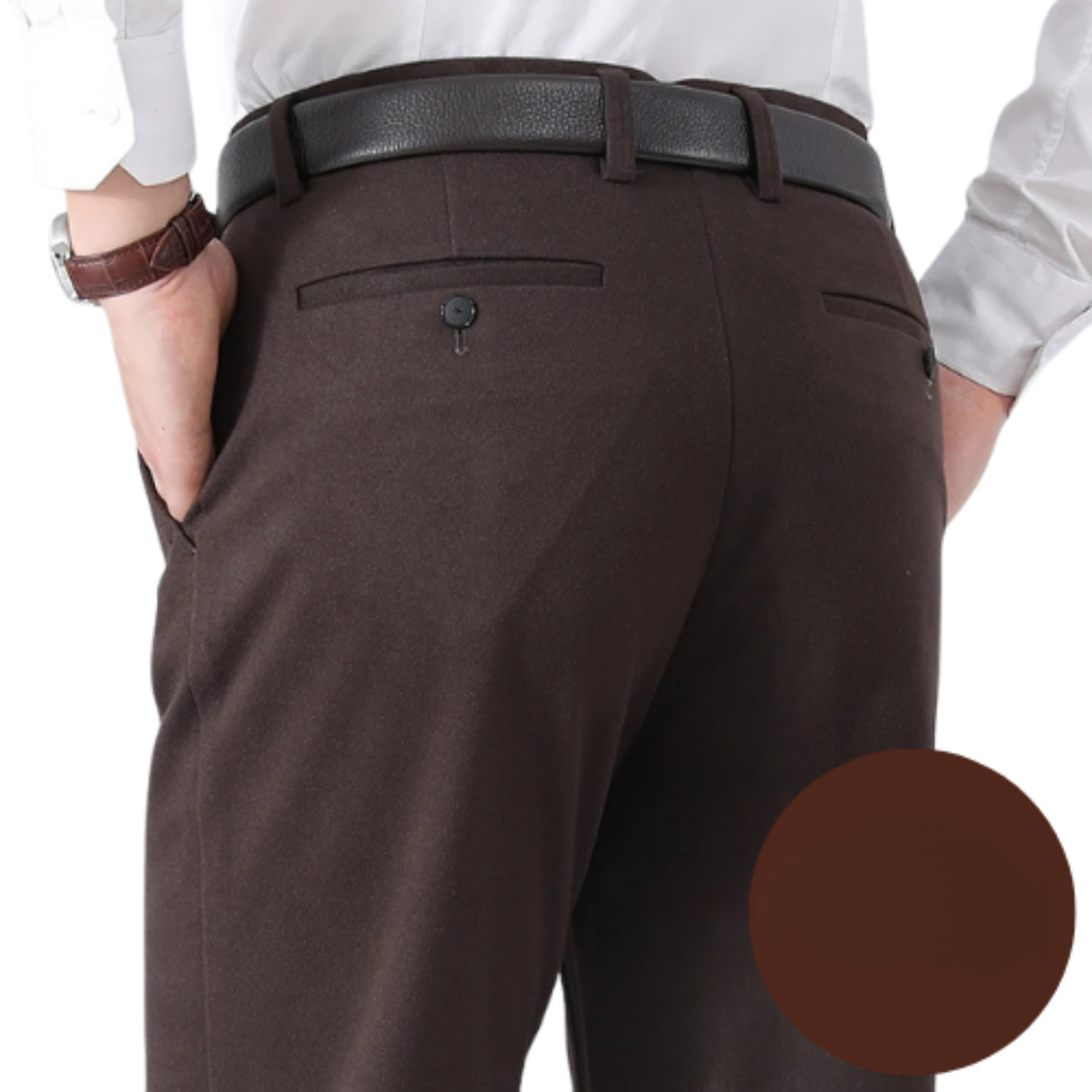 Dark brown wool pants color swatch – The Crew
