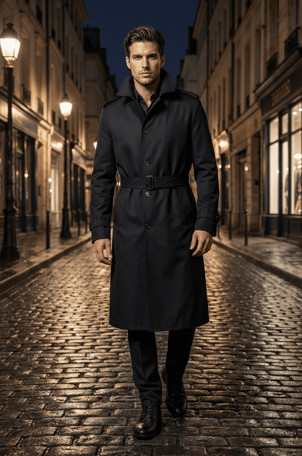 Men’s British Style Windbreaker Long Business Casual Coat - The Crew