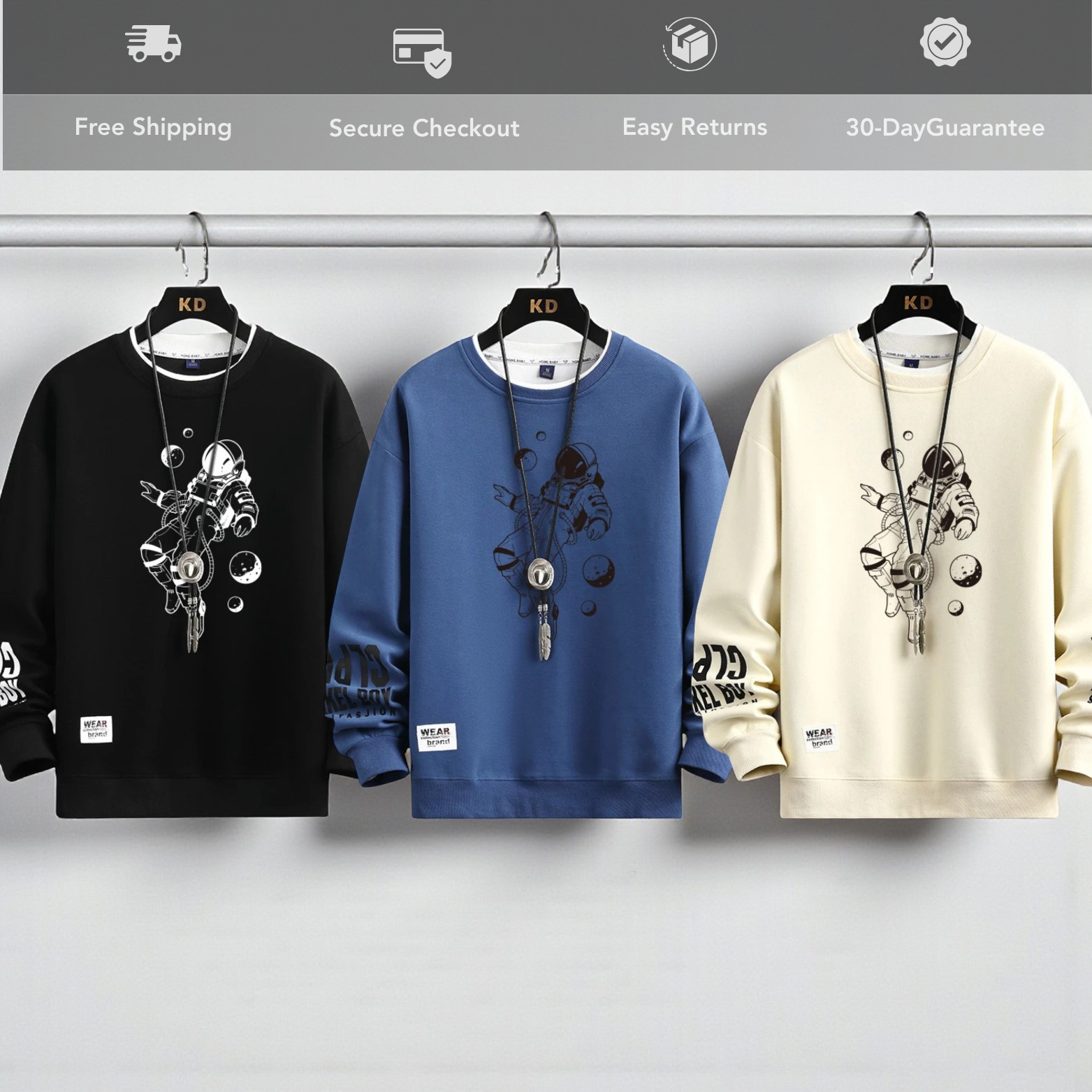 Men’s Moon Print Sweatshirt Color Options – The Crew