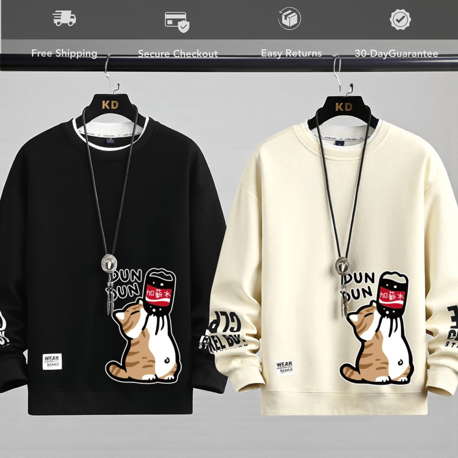 Cute Cat Oversized T-Shirt for Men Relaxed Graphic Tee - The Crew