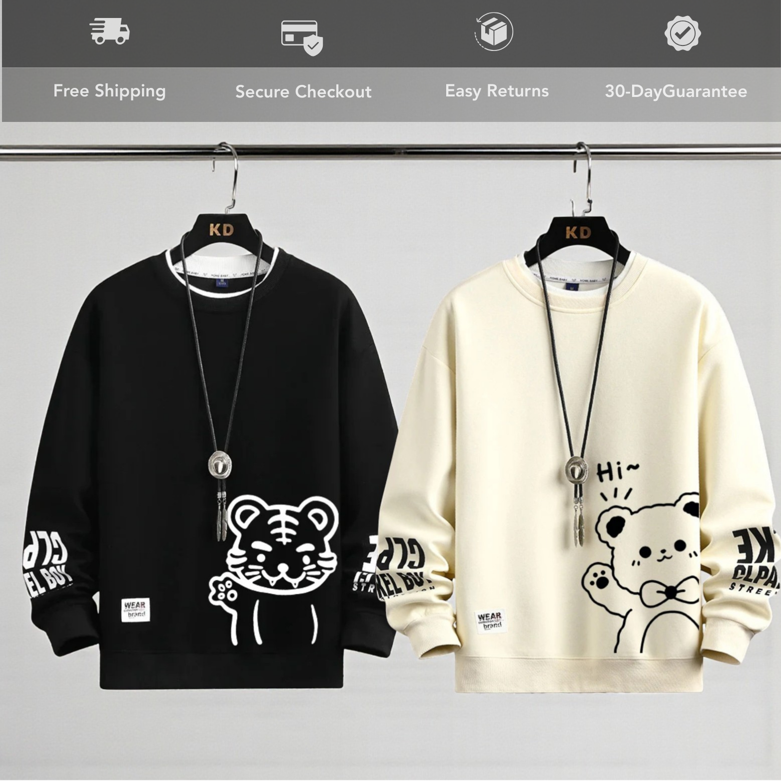 Men’s Japanese Tiger Sweatshirt Color Options – The Crew