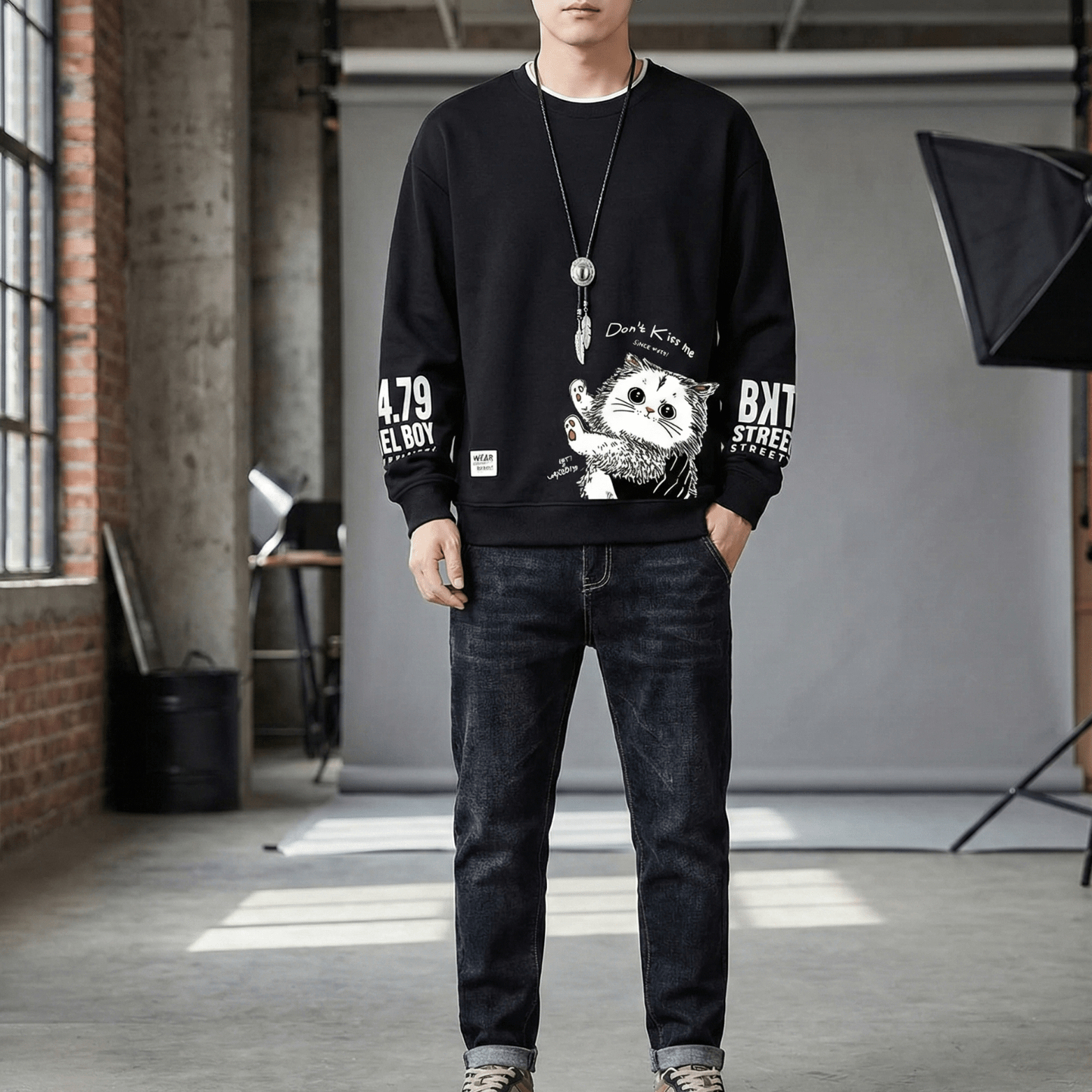 Don’t Kiss Me Cat Men’s Tee – Funny Graphic Shirt - The Crew