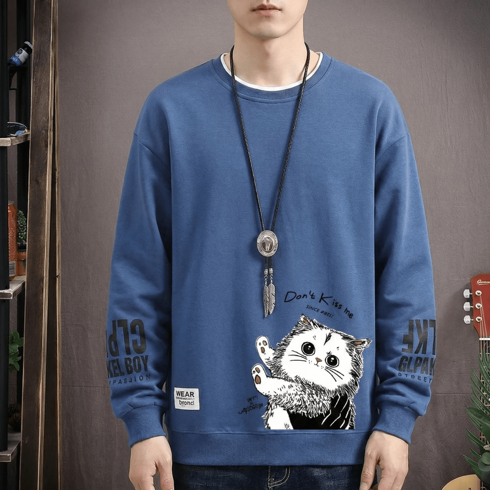 Don’t Kiss Me Cat Men’s Tee – Funny Graphic Shirt - The Crew