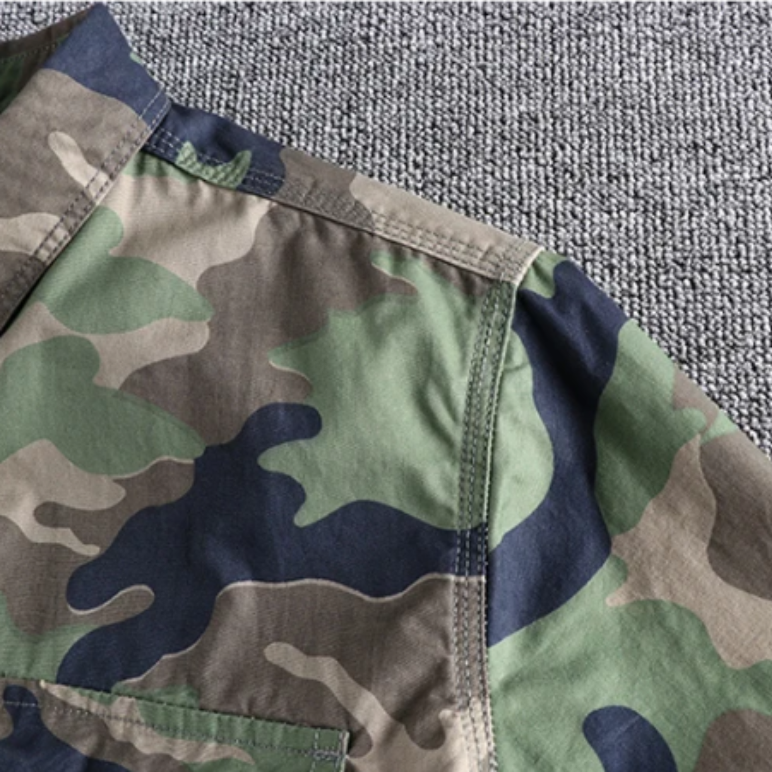 Camouflage Cargo Hiking Shirt Shoulder Detail – The Crew