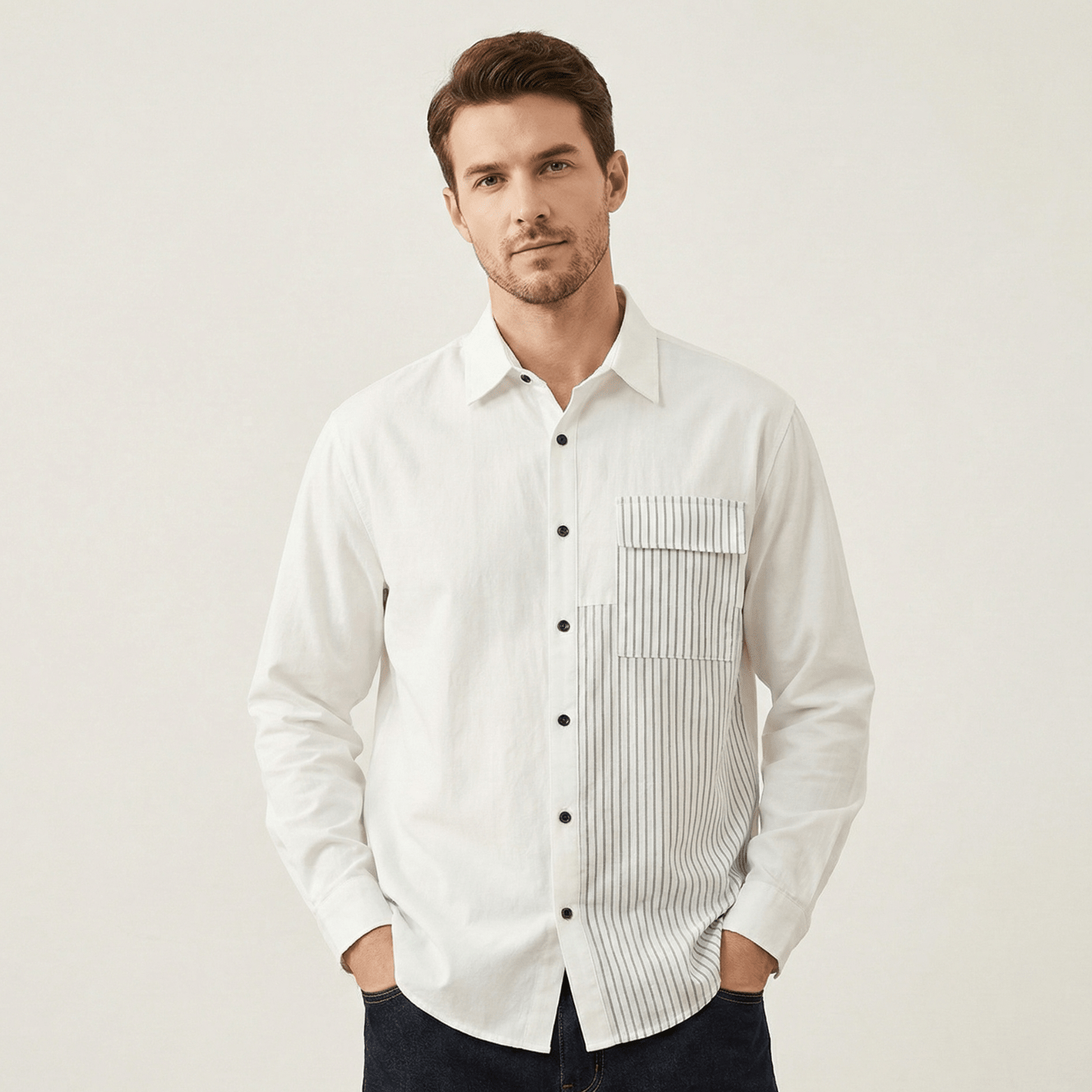 Men’s Color - Block Streetwear Shirt – Bold Urban Style - The Crew