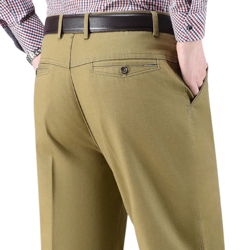Khaki formal pants back view men – The Crew