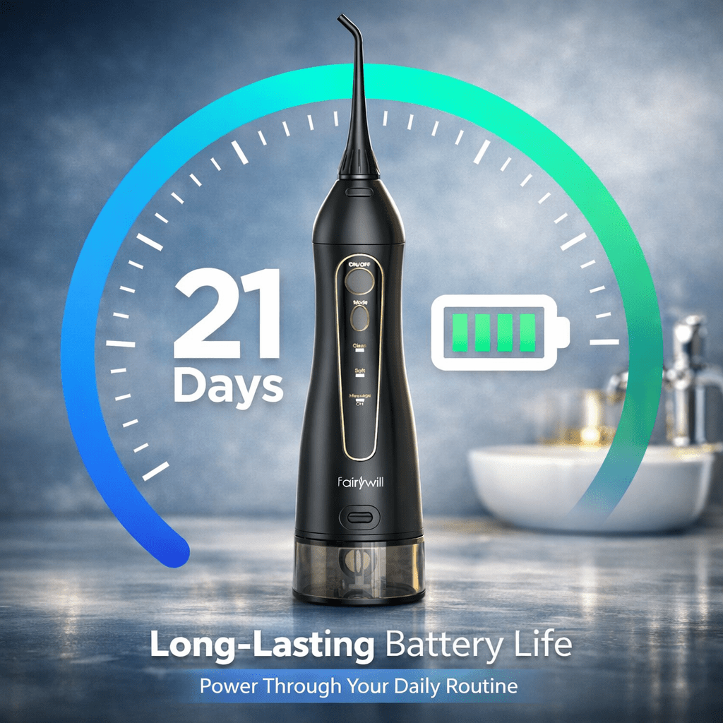 Fairywill Water Flosser 300ML Portable Dental Irrigator - The Crew