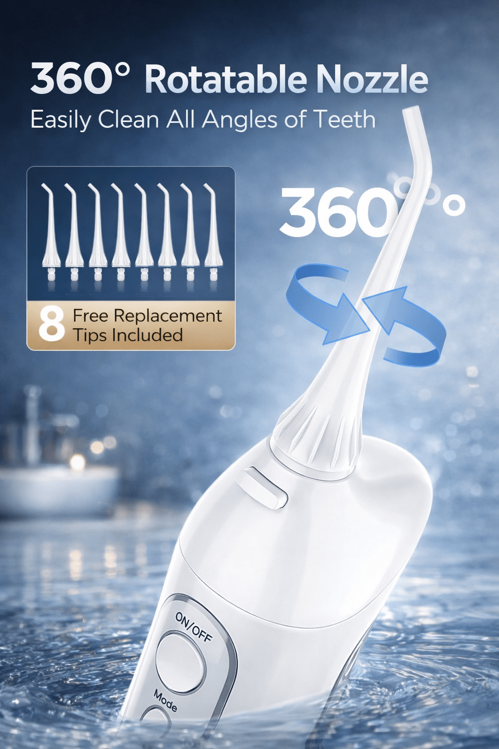 Fairywill Water Flosser 300ML Portable Dental Irrigator - The Crew