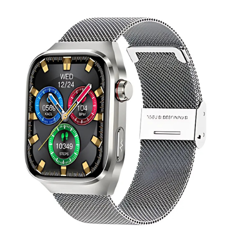 ECG Smartwatch Silver Mesh Band Health Dashboard – The Crew