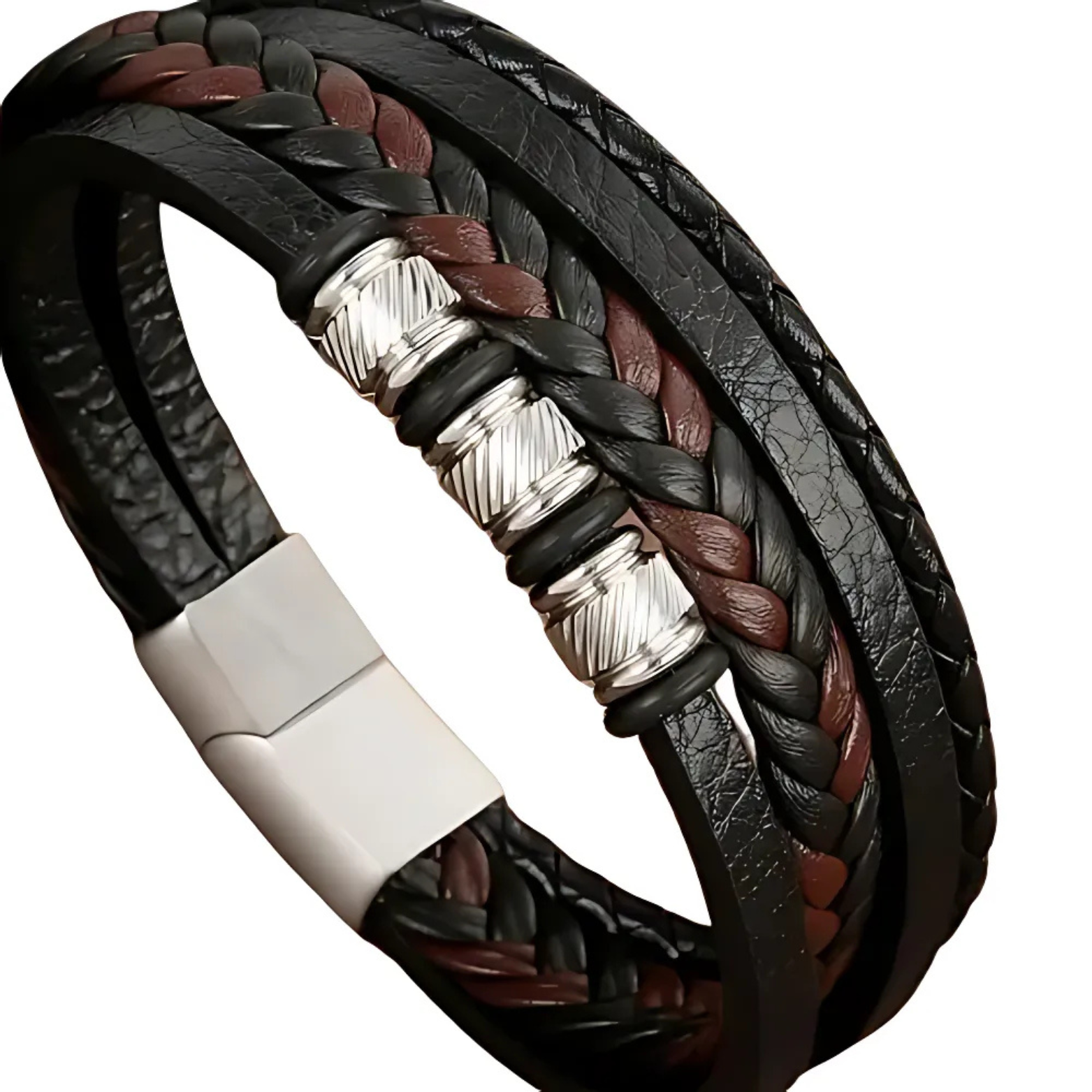 Classic Woven Leather Bracelet – Stylish & Durable – The Crew