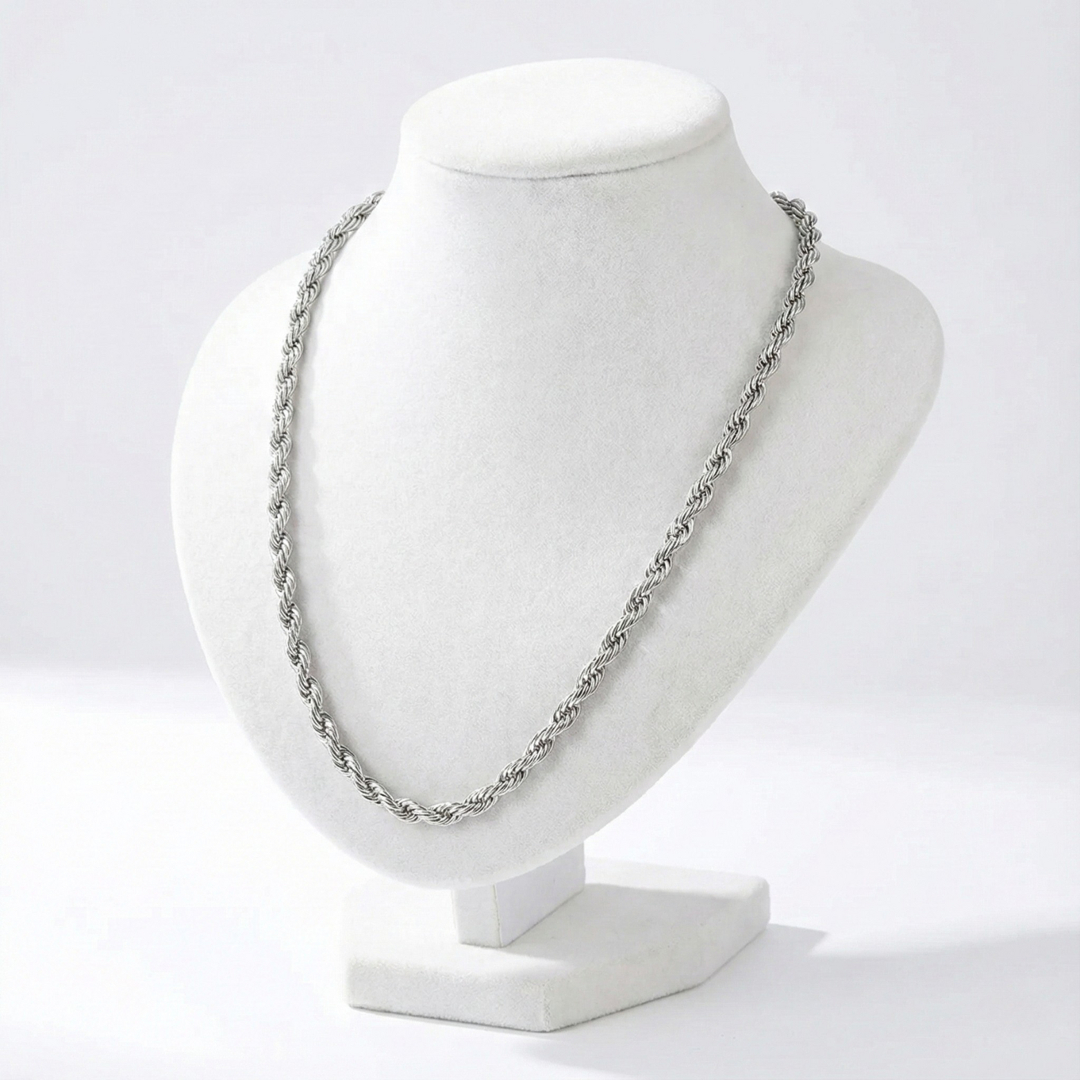 Stainless steel Cuban link chain necklace display – The Crew