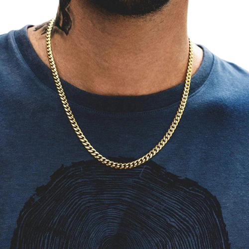 Men wearing silver Cuban chain necklace – The Crew