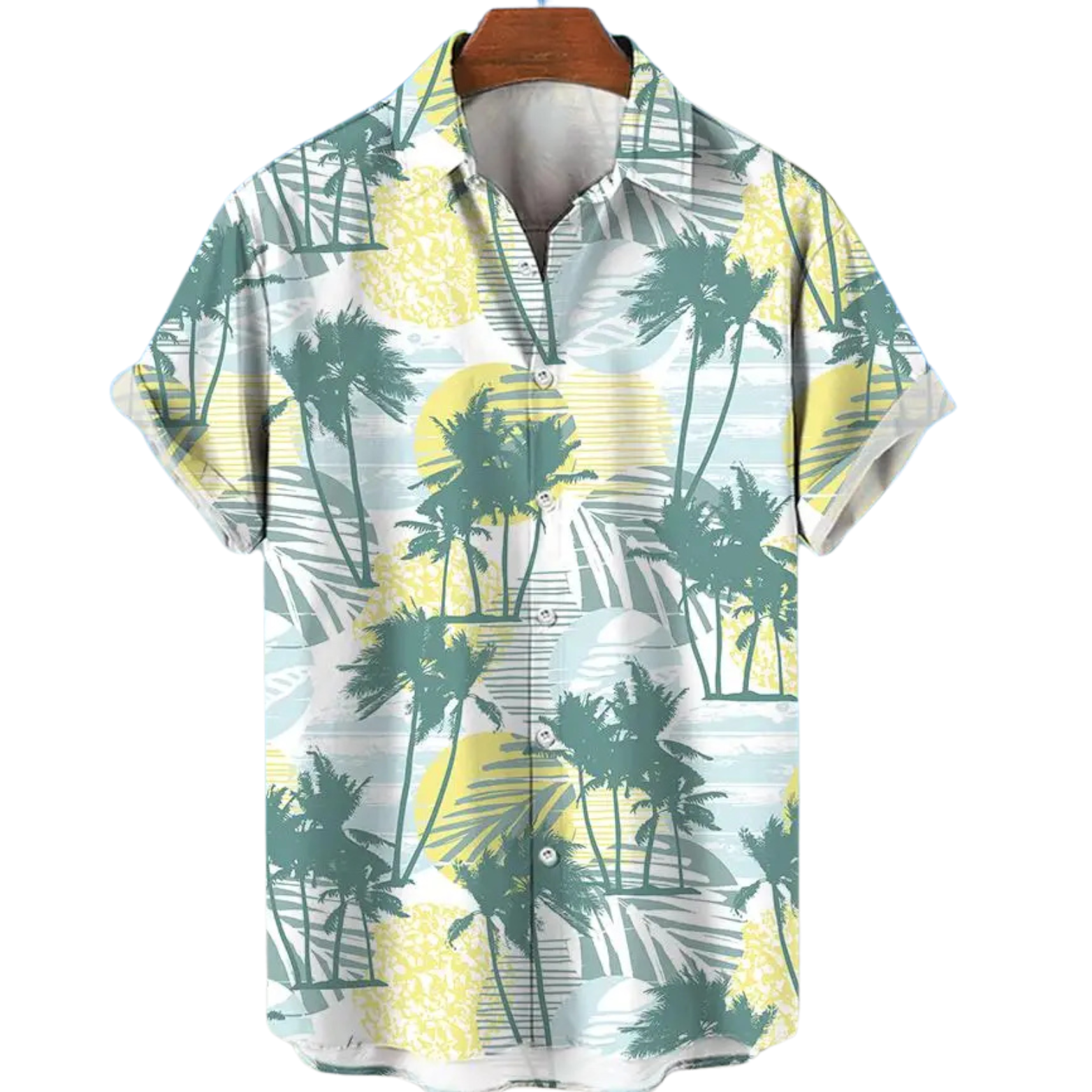Green tropical palm hawaiian shirt – The Crew