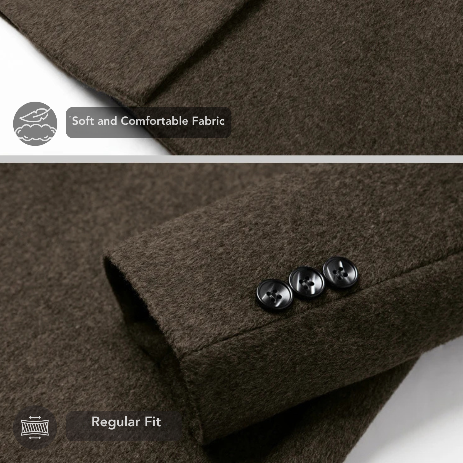 Men winter trench coat button detail macro – The Crew