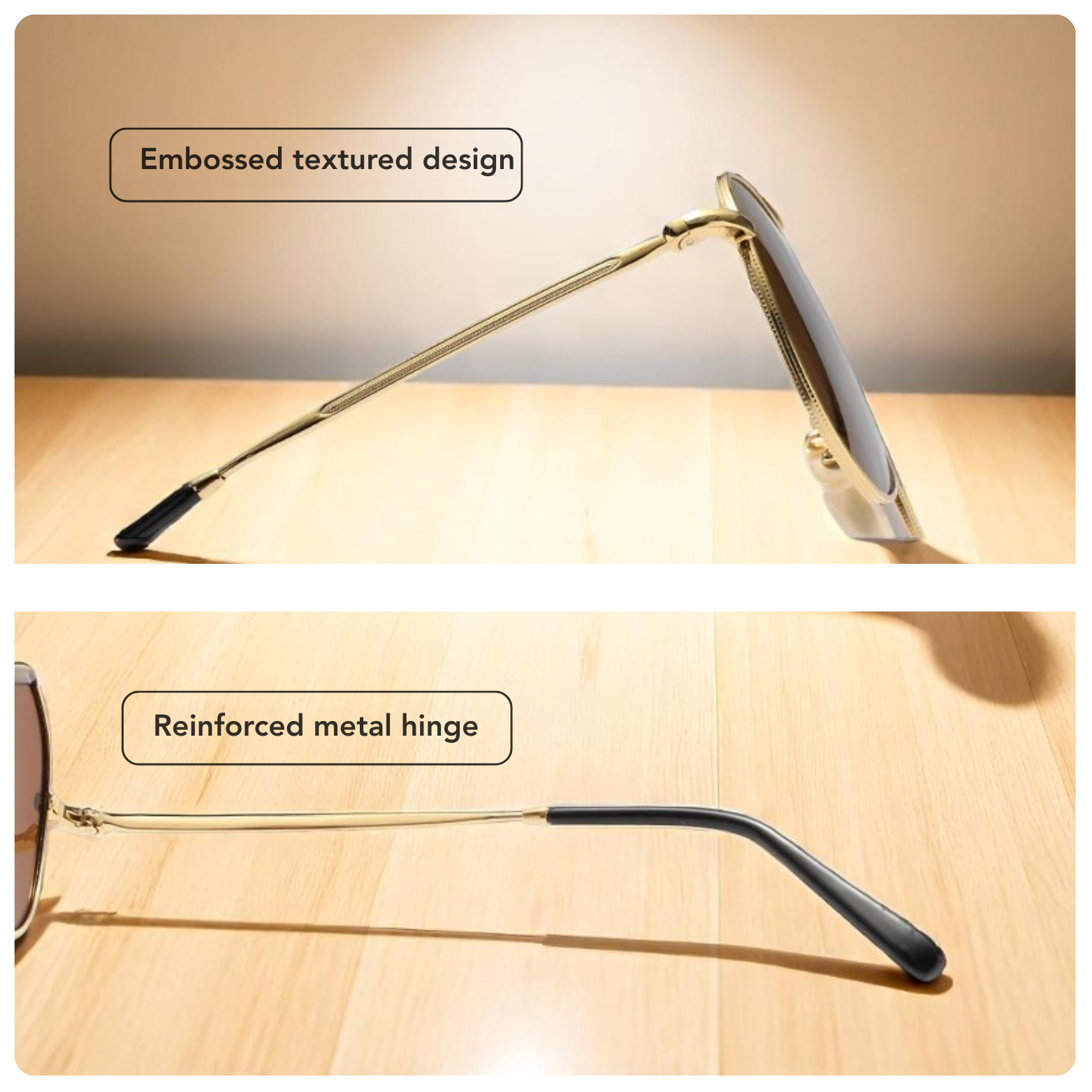 KINGSEVEN aviator sunglasses frame hinge detail – The Crew