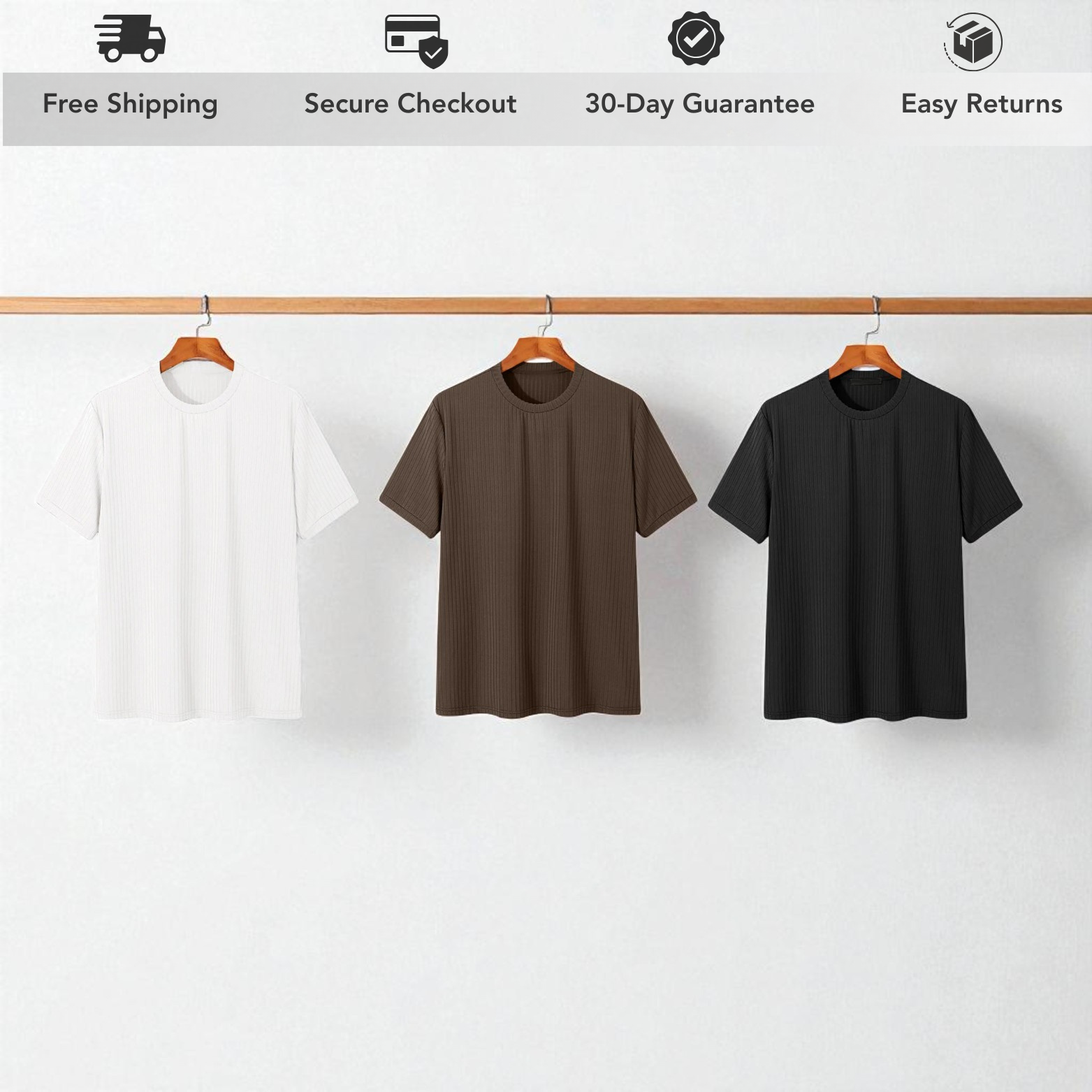 Men minimalist t-shirt color options mobile view – The Crew
