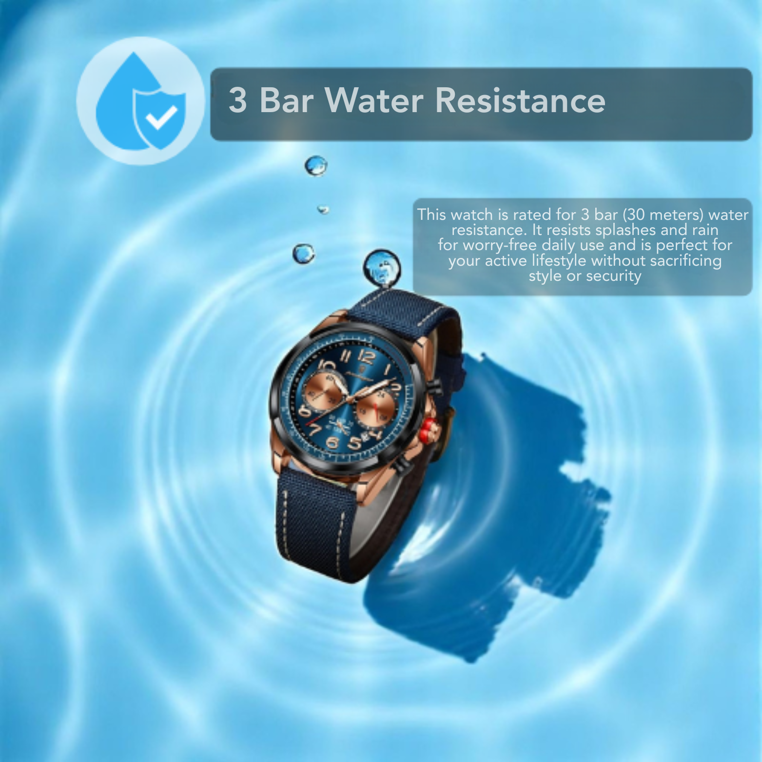 POEDAGAR 862 Leather Chronograph 3ATM Water Resistance – The Crew