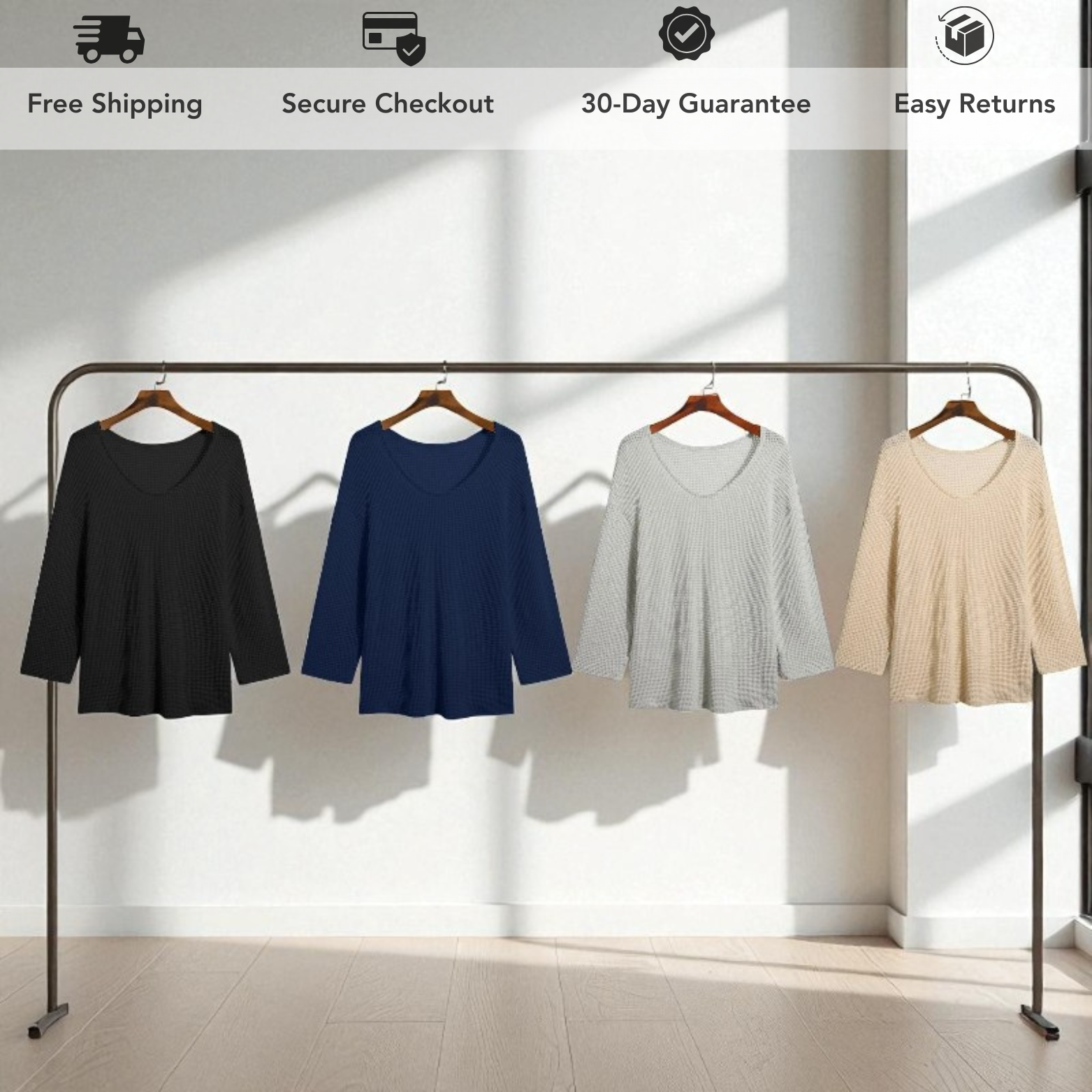 Men’s V-Neck Knit Shirt Color Options Display – The Crew