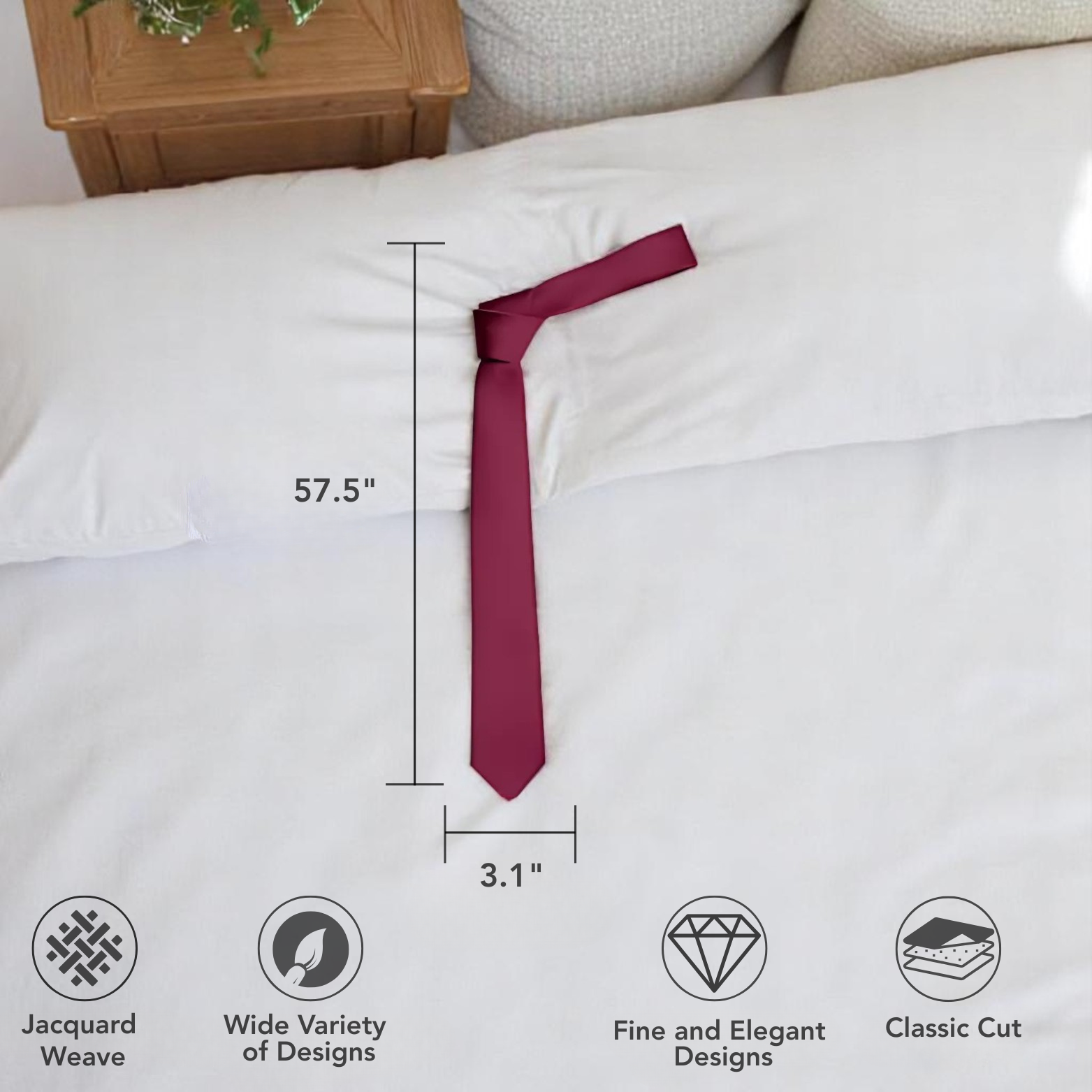 Men’s Red Tie With Pocket Square Set – The Crew