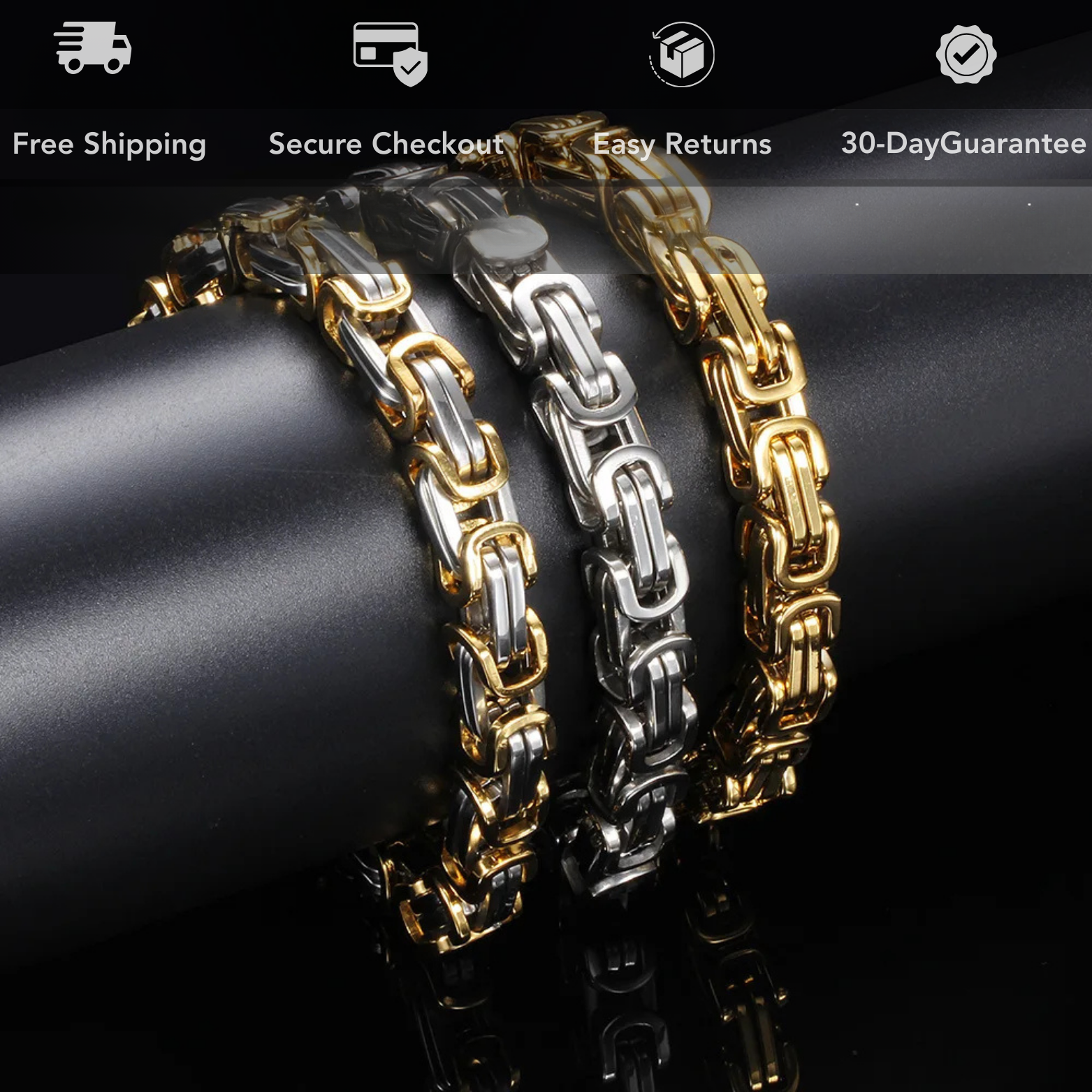 Biker bracelet stainless steel close-up – The Crew