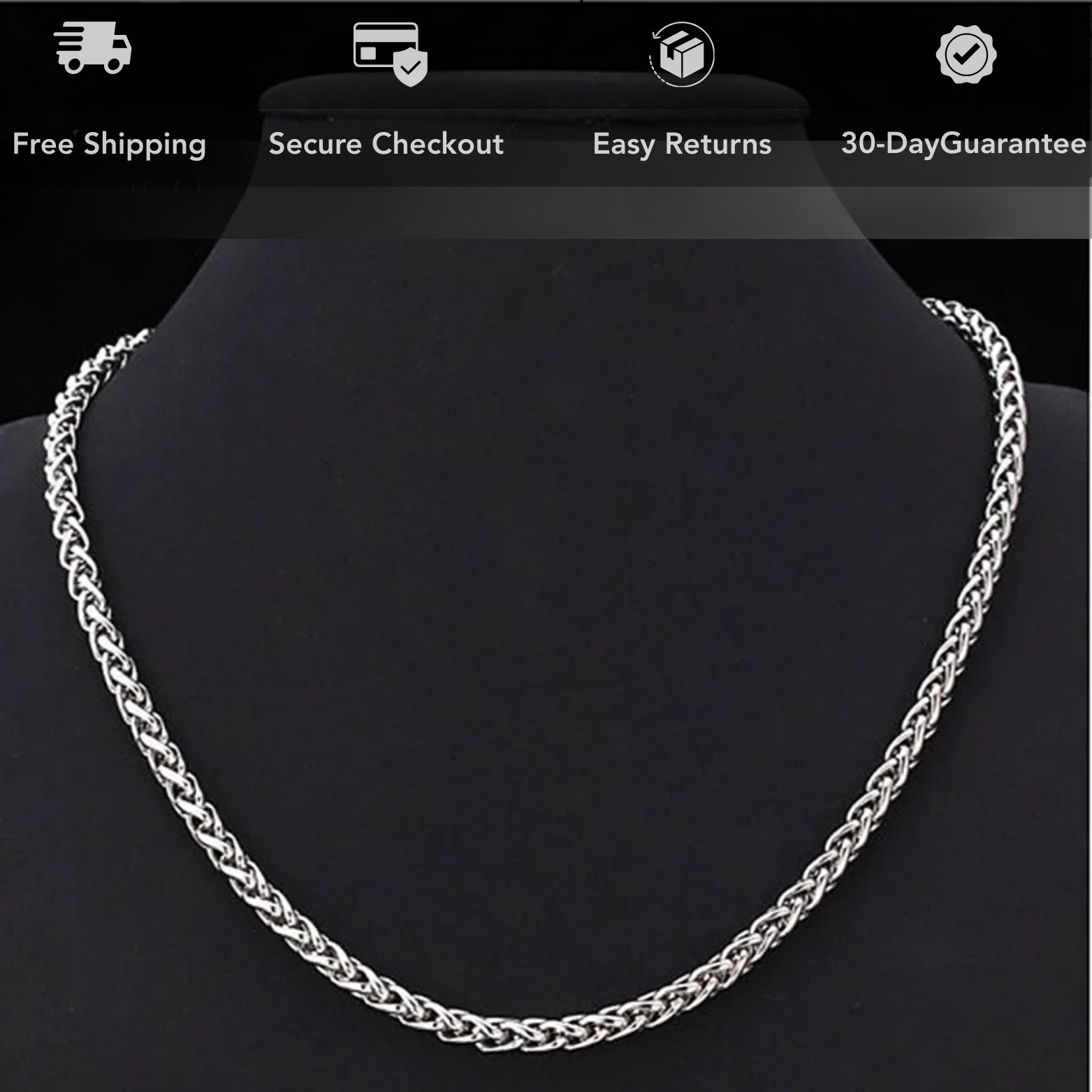 Men's Titan Twist Stainless Steel Chain Necklace