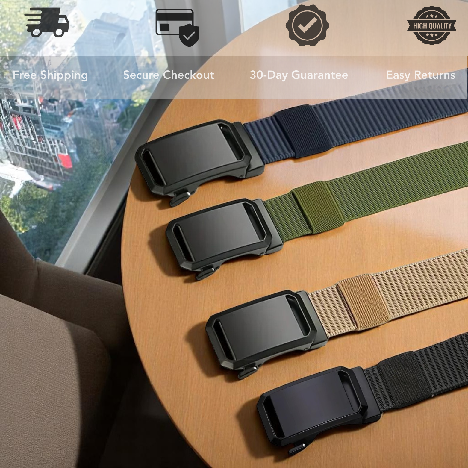 Men’s Tactical Belt Color Options Set – The Crew