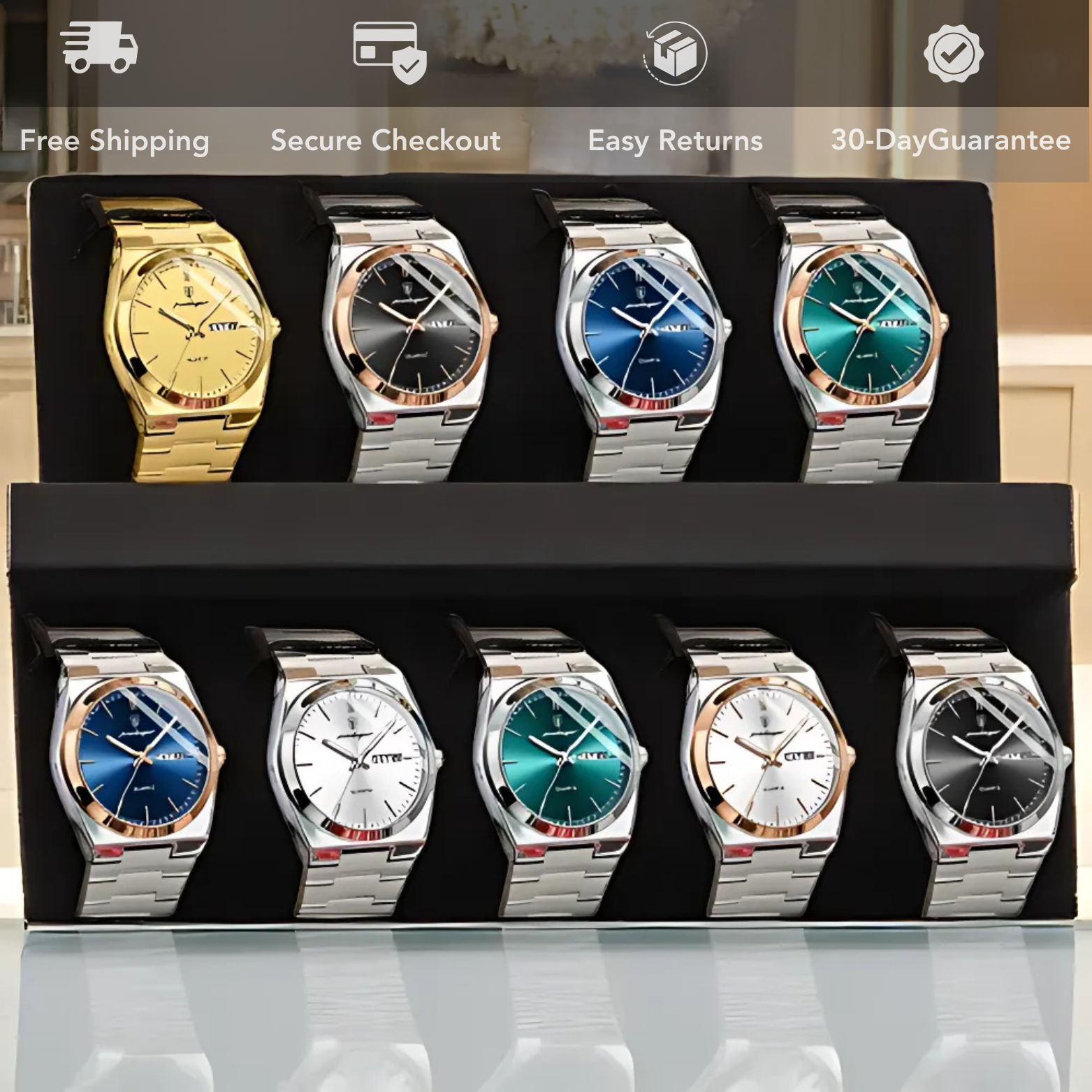 POEDAGAR 930 Luxury Casual Watch Color Options Set – The Crew