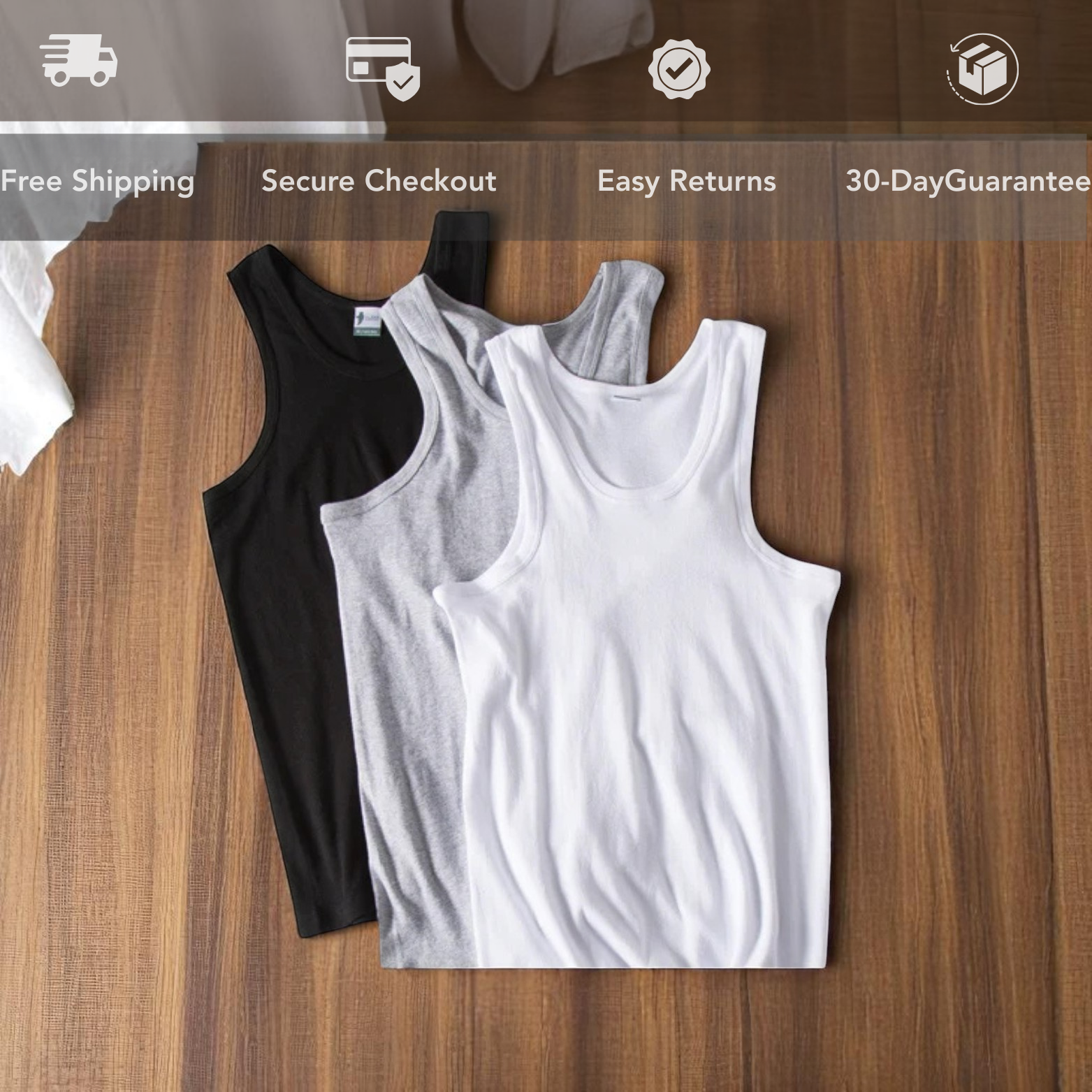 Sleeveless cotton tank tops set lifestyle display – The Crew