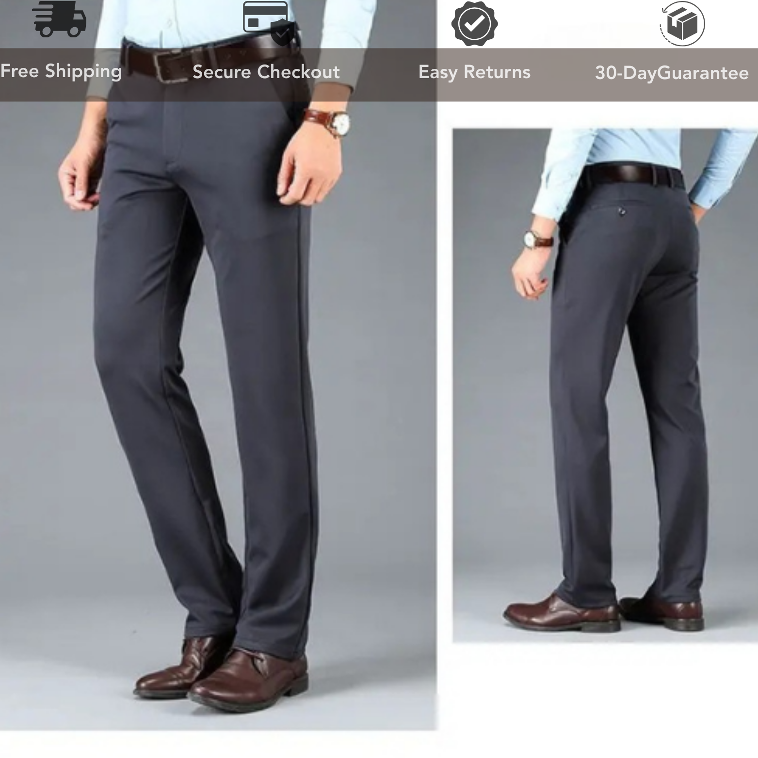 Stretch fabric detail business pants men – The Crew