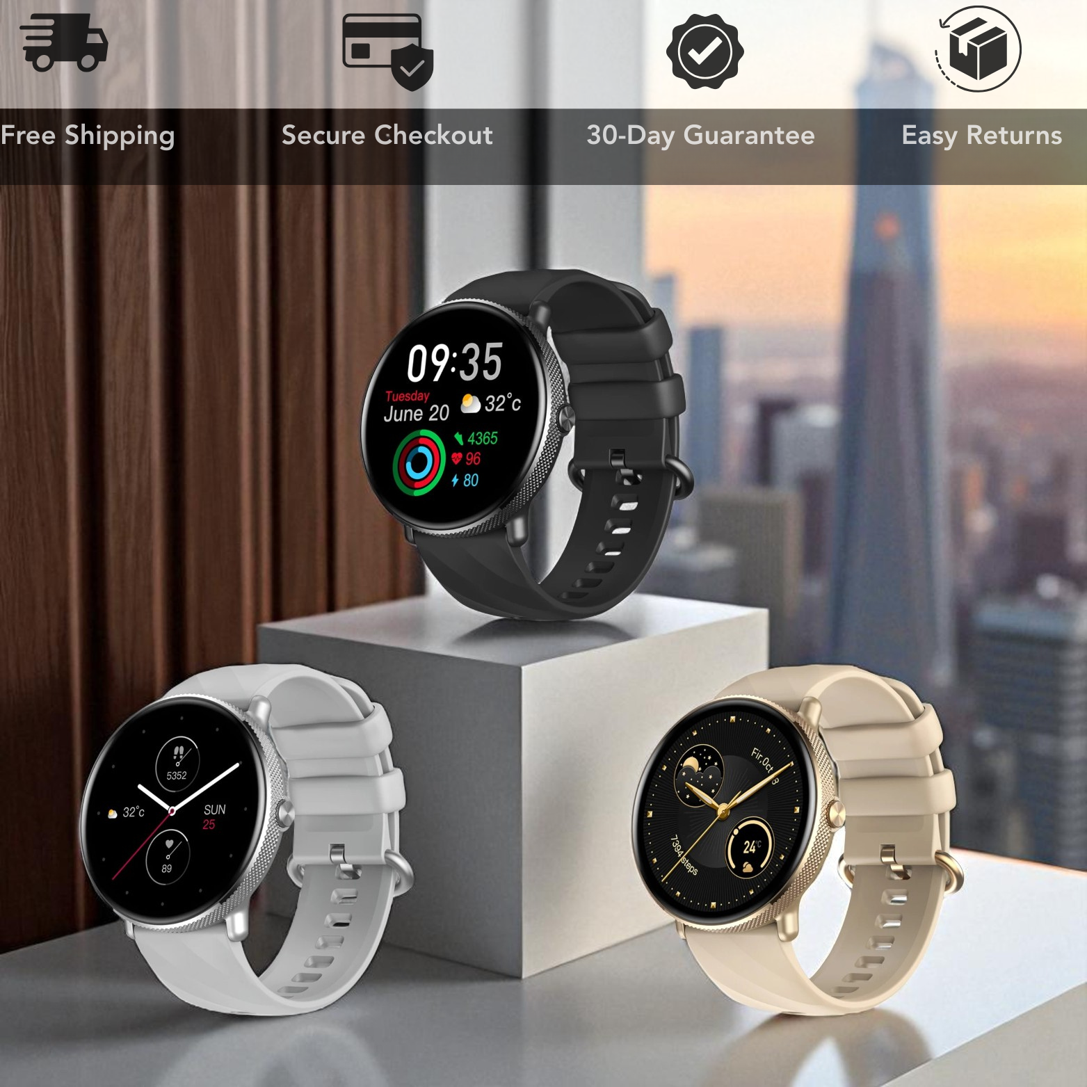 Zeblaze GTR 3 Pro smartwatch color options collection – The Crew