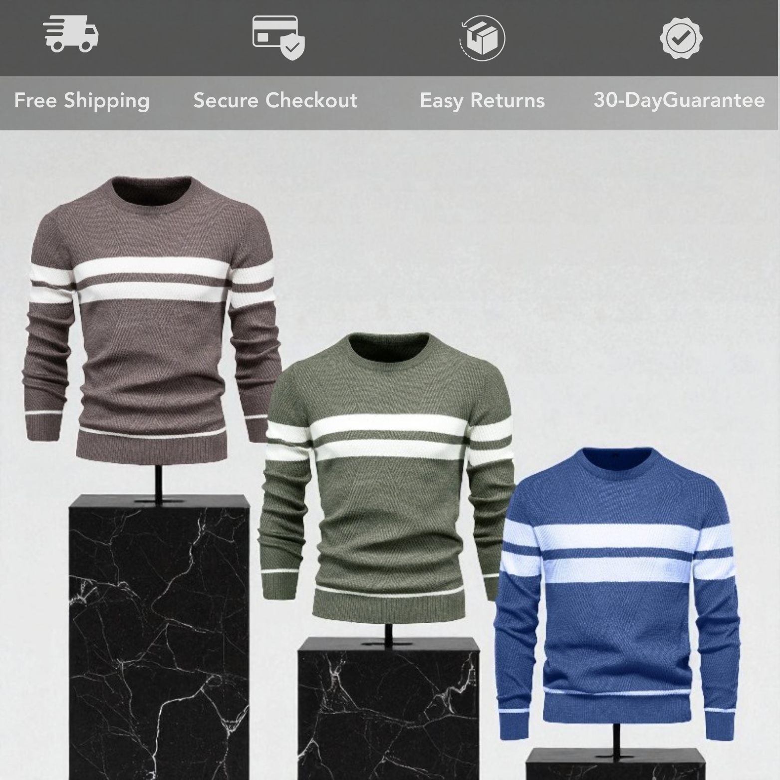 Men’s Patchwork Sweater Color Options Display – The Crew