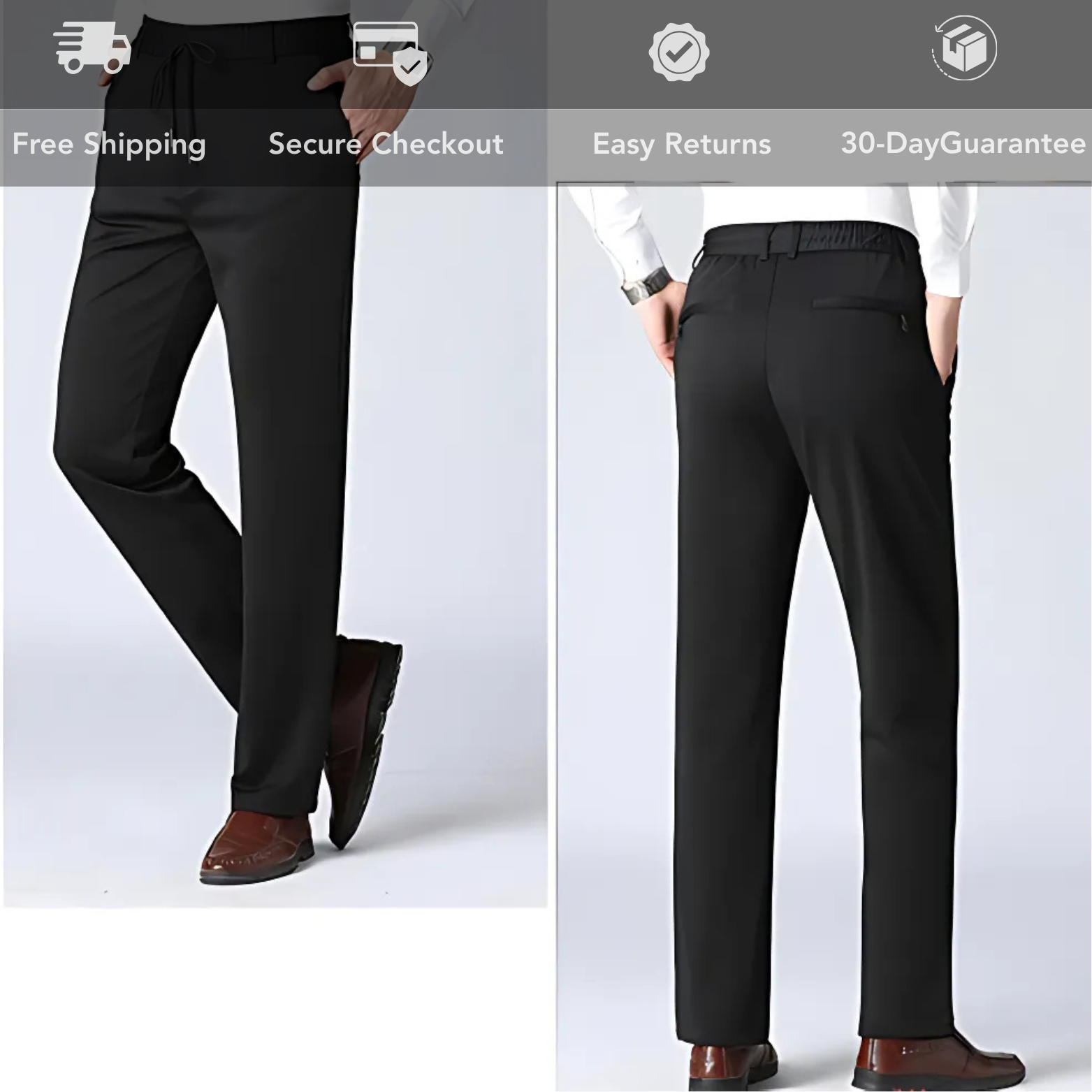 Men wearing navy dress pants walking – The Crew